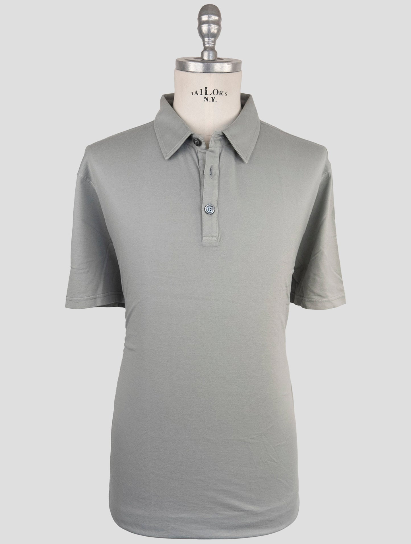 Kiton Gray Cotton Cashmere Polo