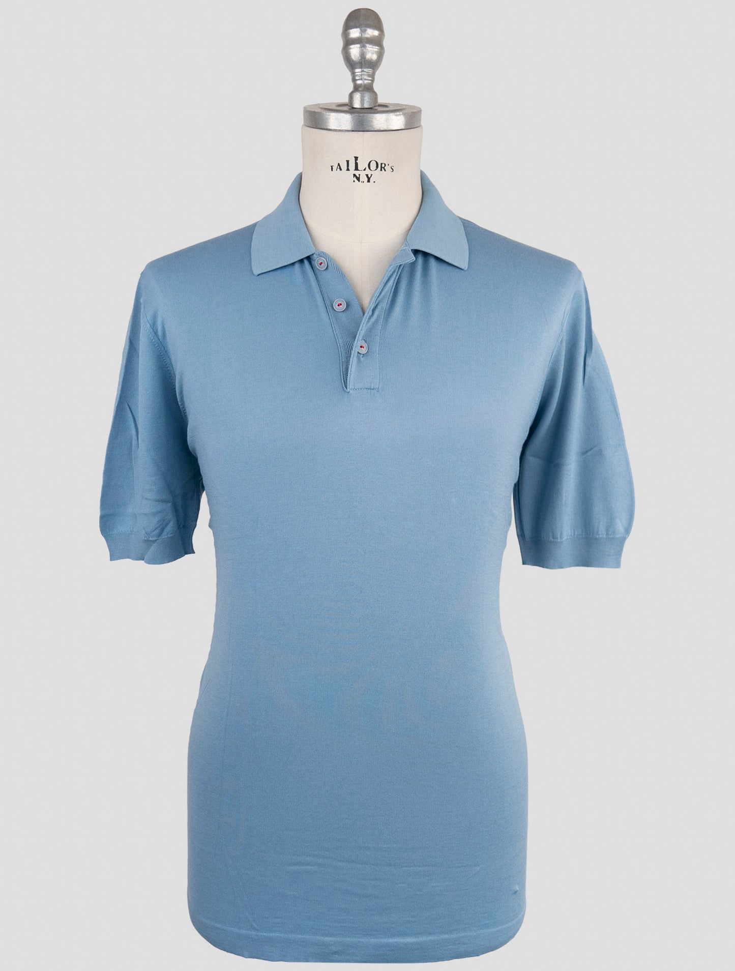 Kiton Lighyt Blue Cotton Polo