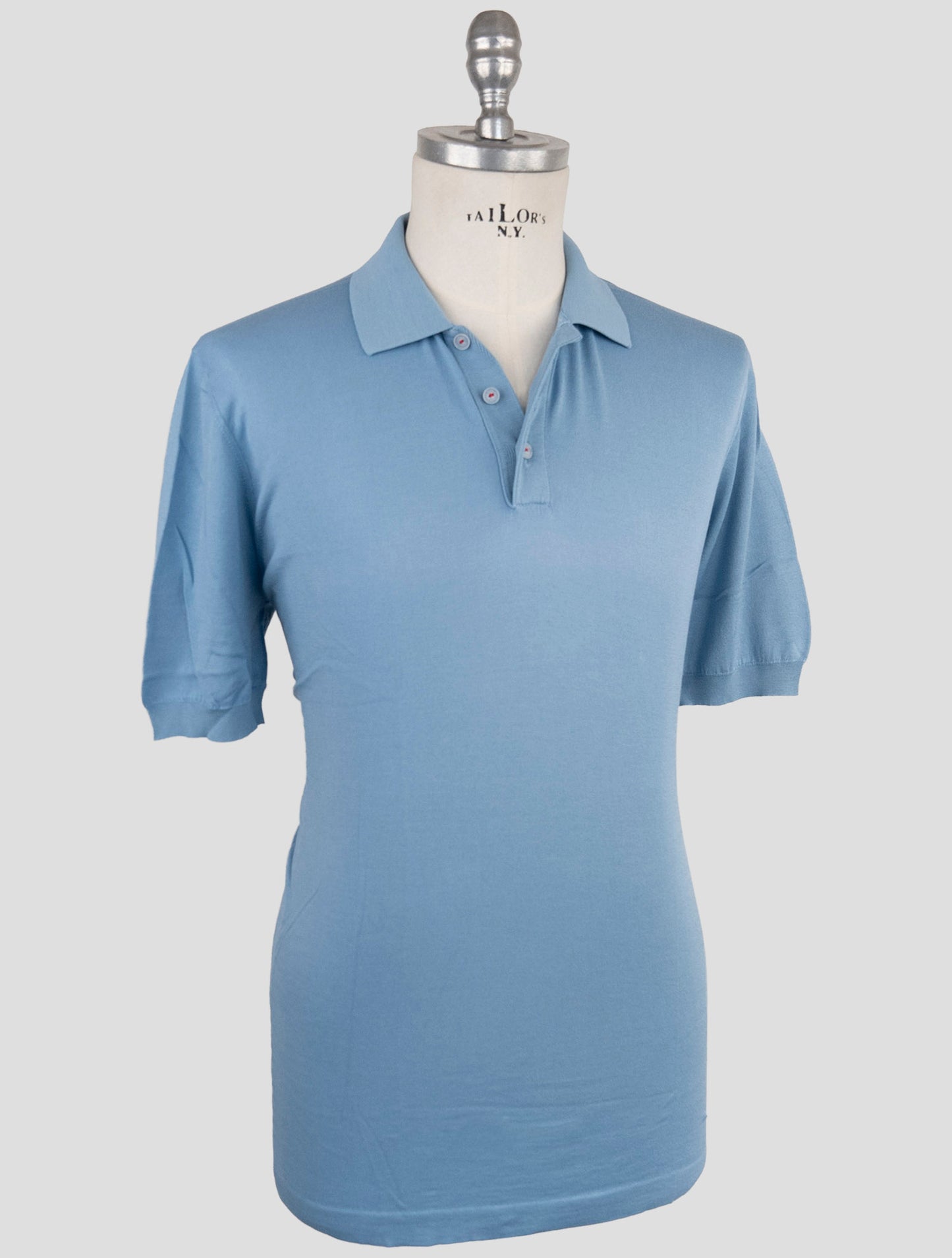Kiton Lighyt Blue Cotton Polo