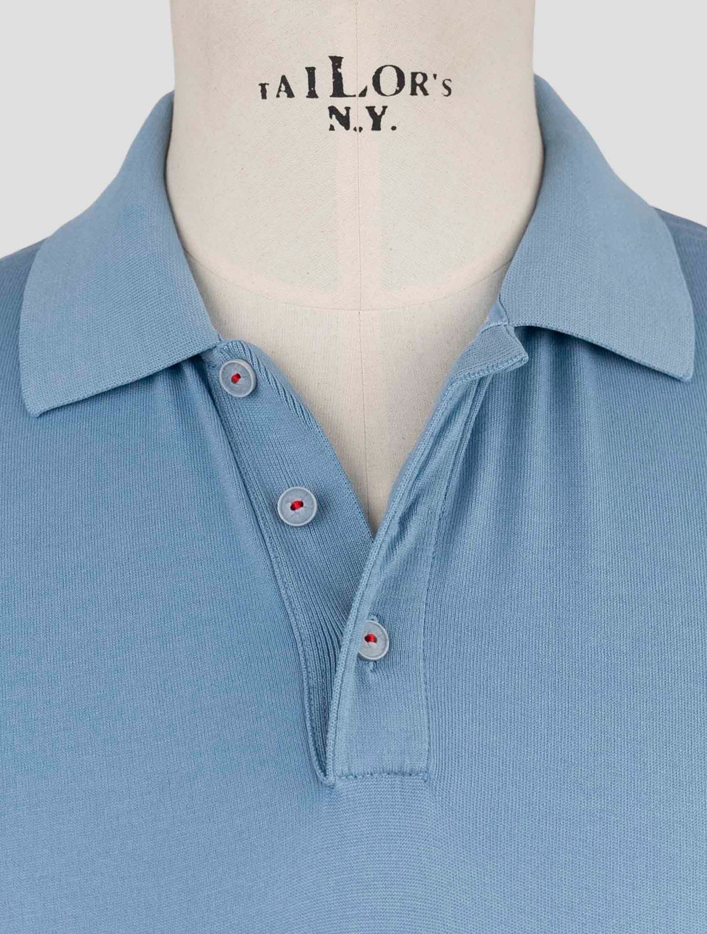 Kiton Lighyt Blue Cotton Polo
