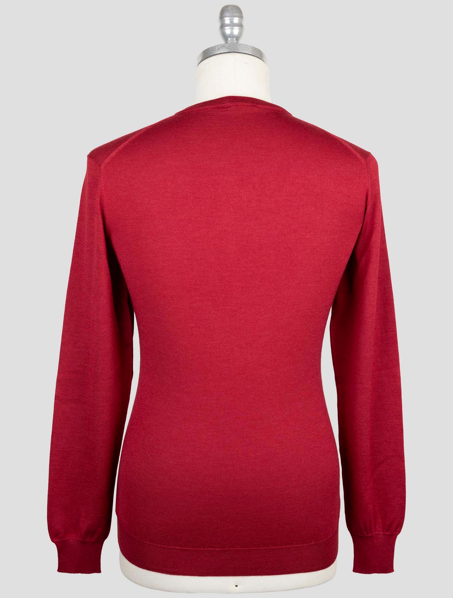 Kiton Red Cashmere Silk Sweater V-Neck