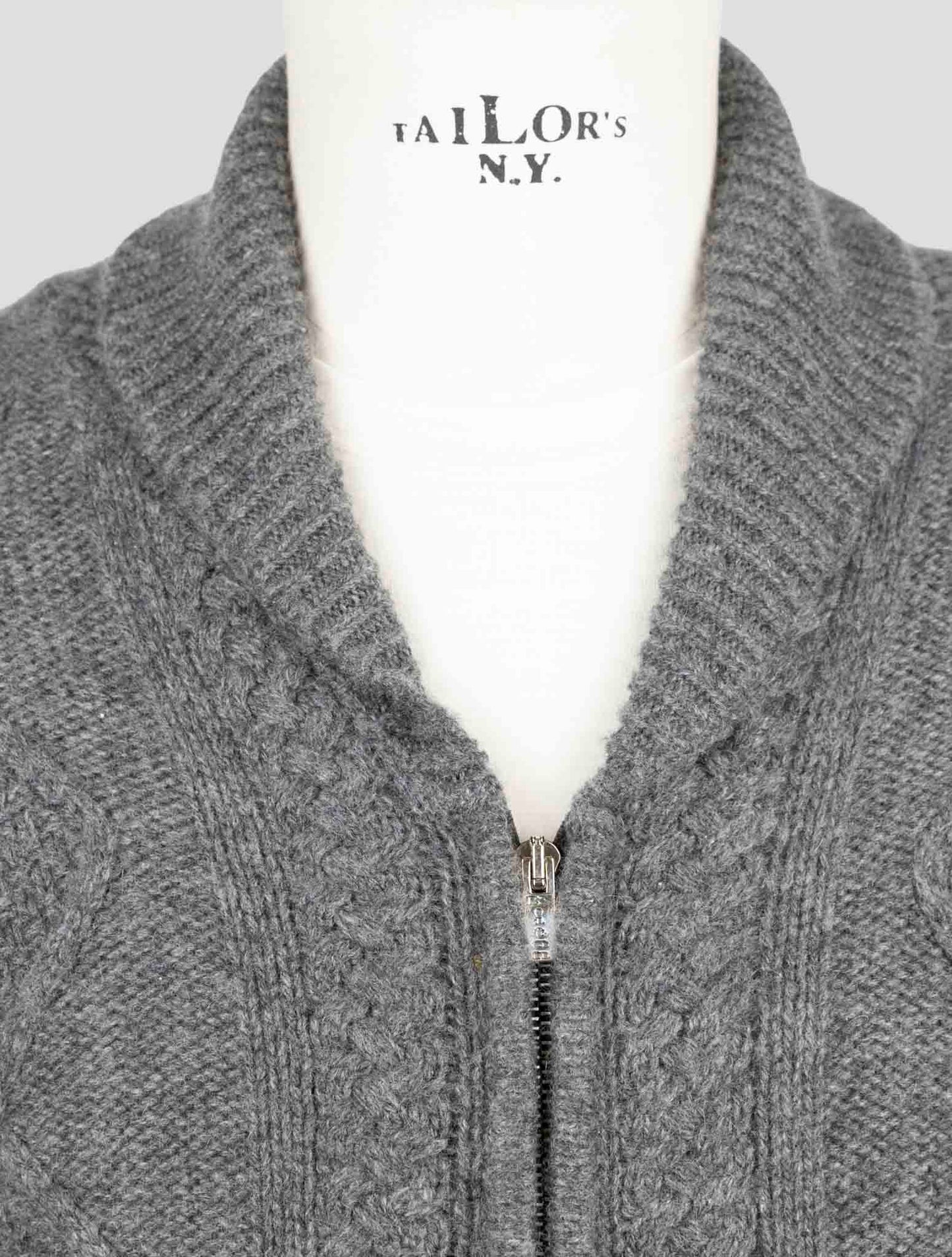 Kiton Gray Cashmere Sweater Full Zip
