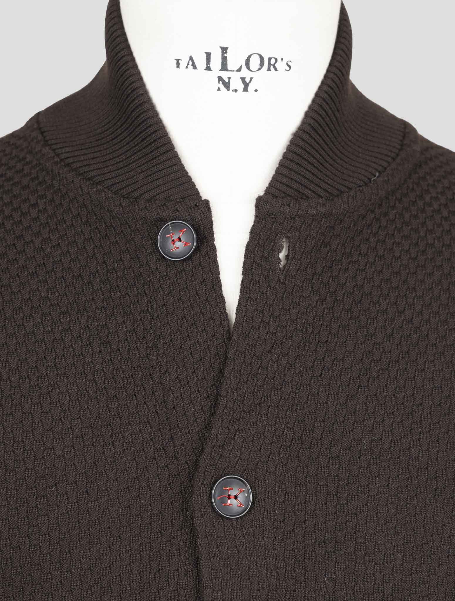 Kiton Brown Cashmere Silk Sweater Cardigan