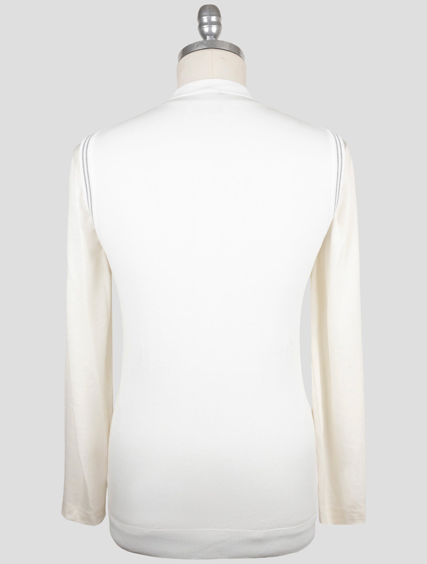 Kiton White Cotton Sweater Gilet Cardigan