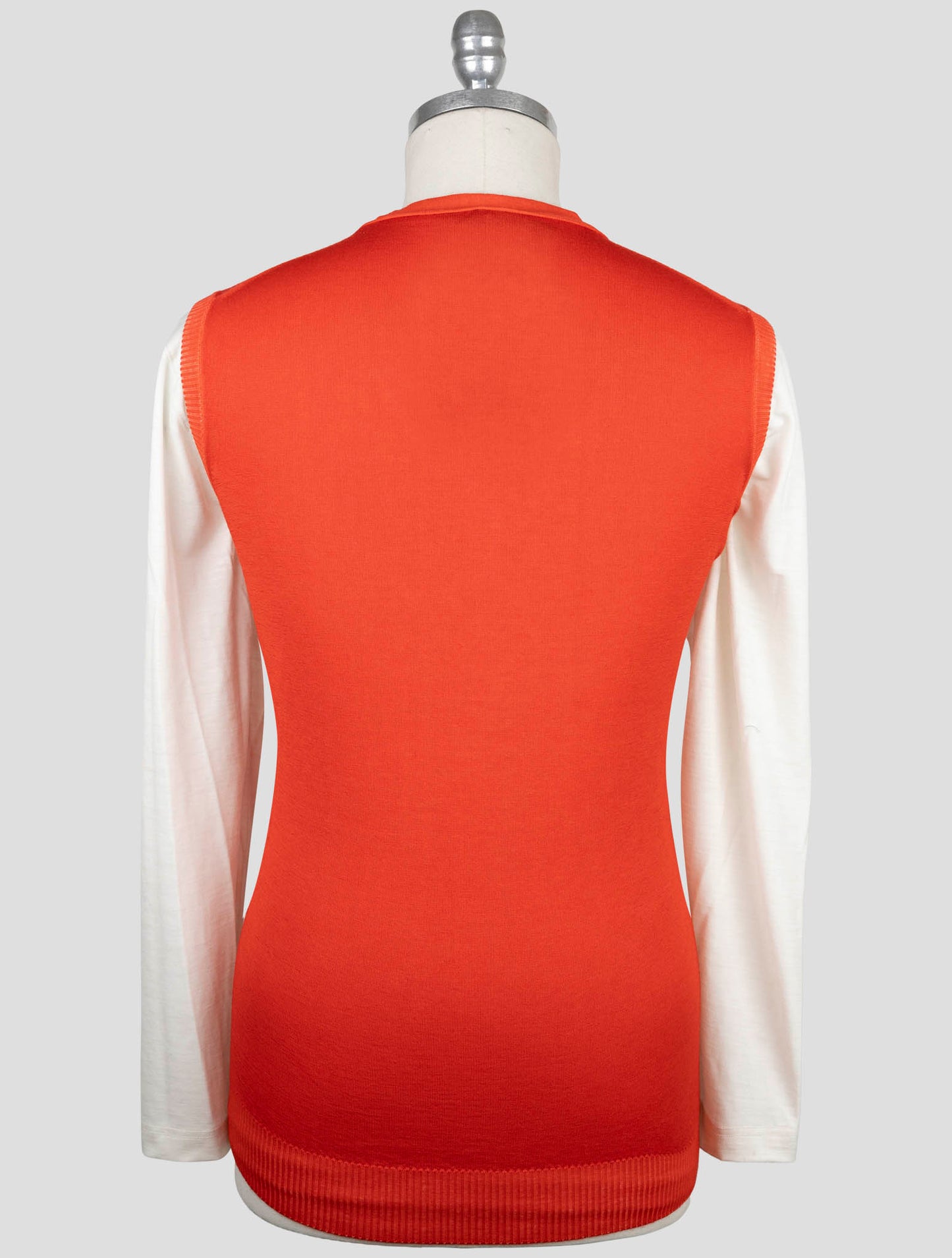 Kiton Red Cashmere Sweater Gilet Cardigan