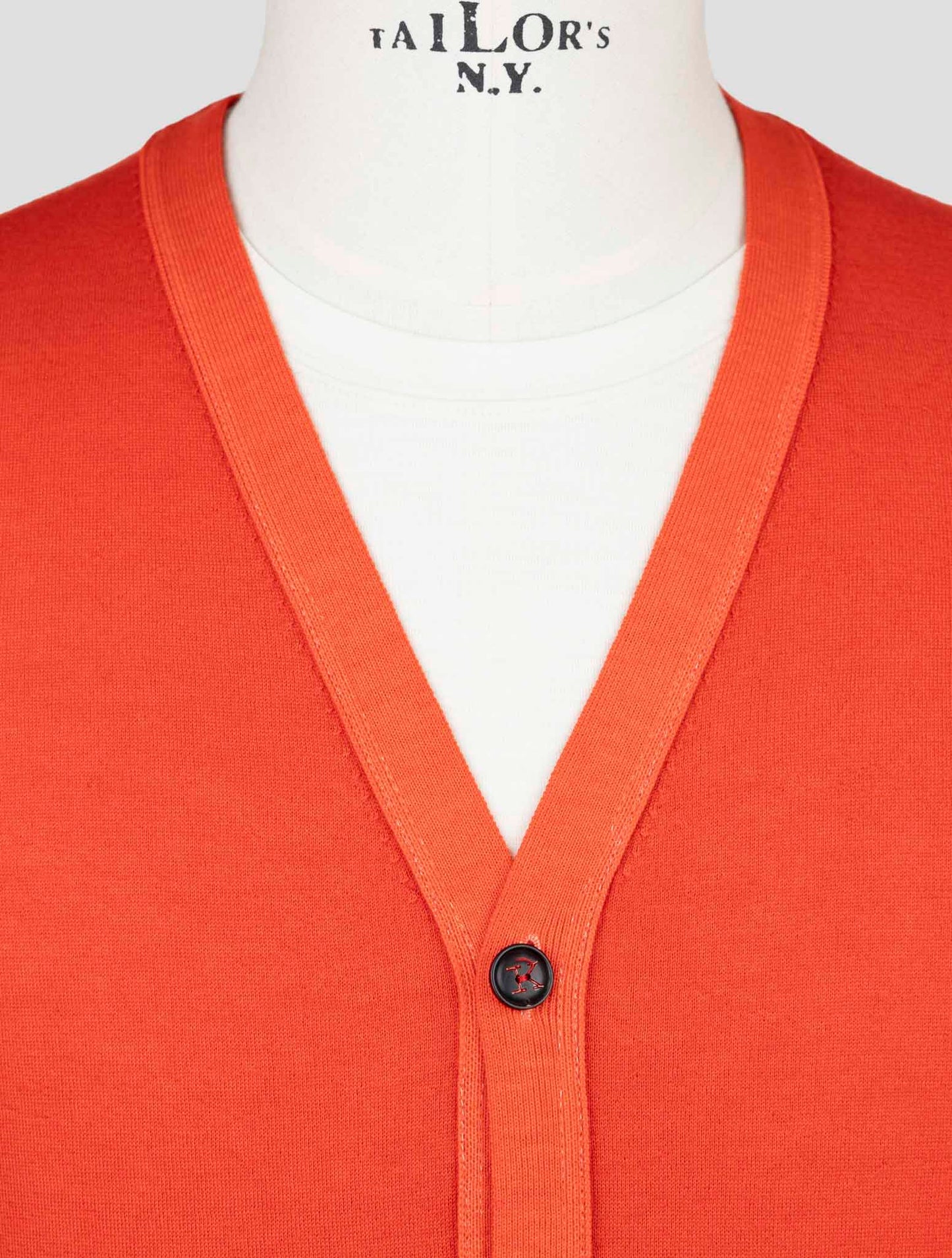 Kiton Red Cashmere Sweater Gilet Cardigan