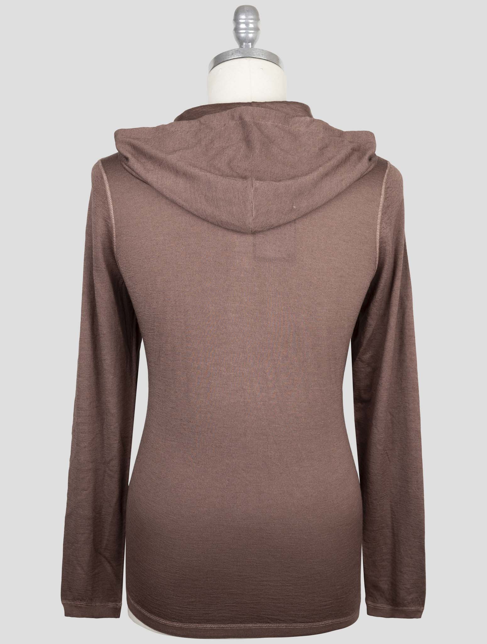 Kiton Brown Cashmere Silk Sweater Hoodie