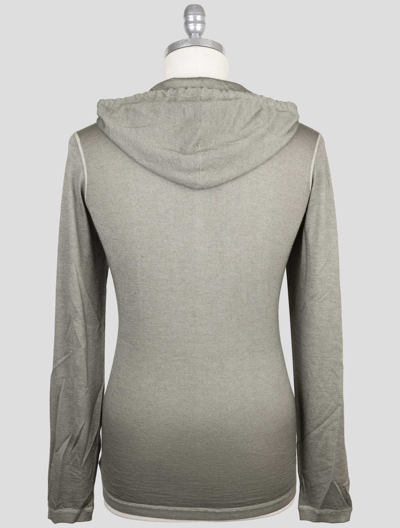 Kiton Green Cashmere Silk Sweater Hoodie