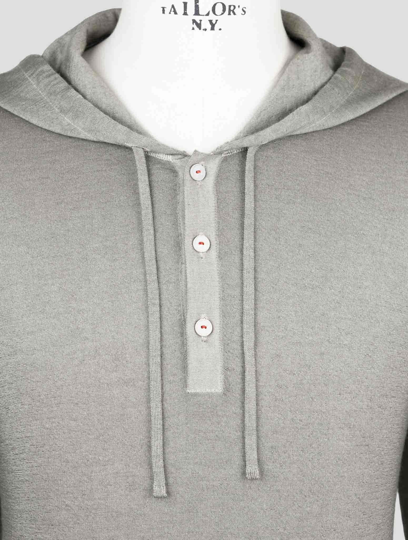 Kiton Green Cashmere Silk Sweater Hoodie