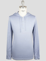 Kiton Light Blue Cashmere Silk Sweater Hoodie