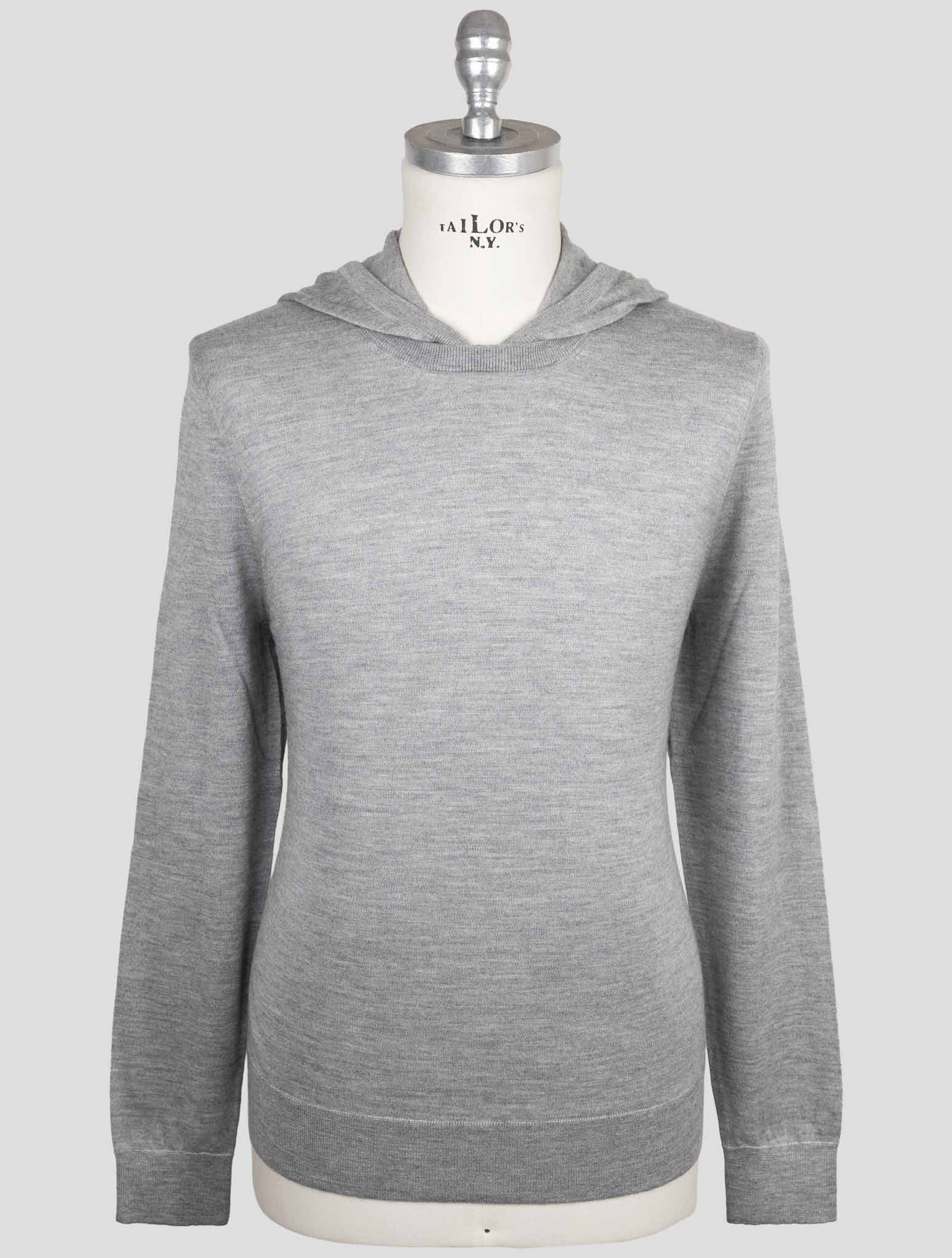 Kiton Gray Cashmere Silk Sweater Crewneck