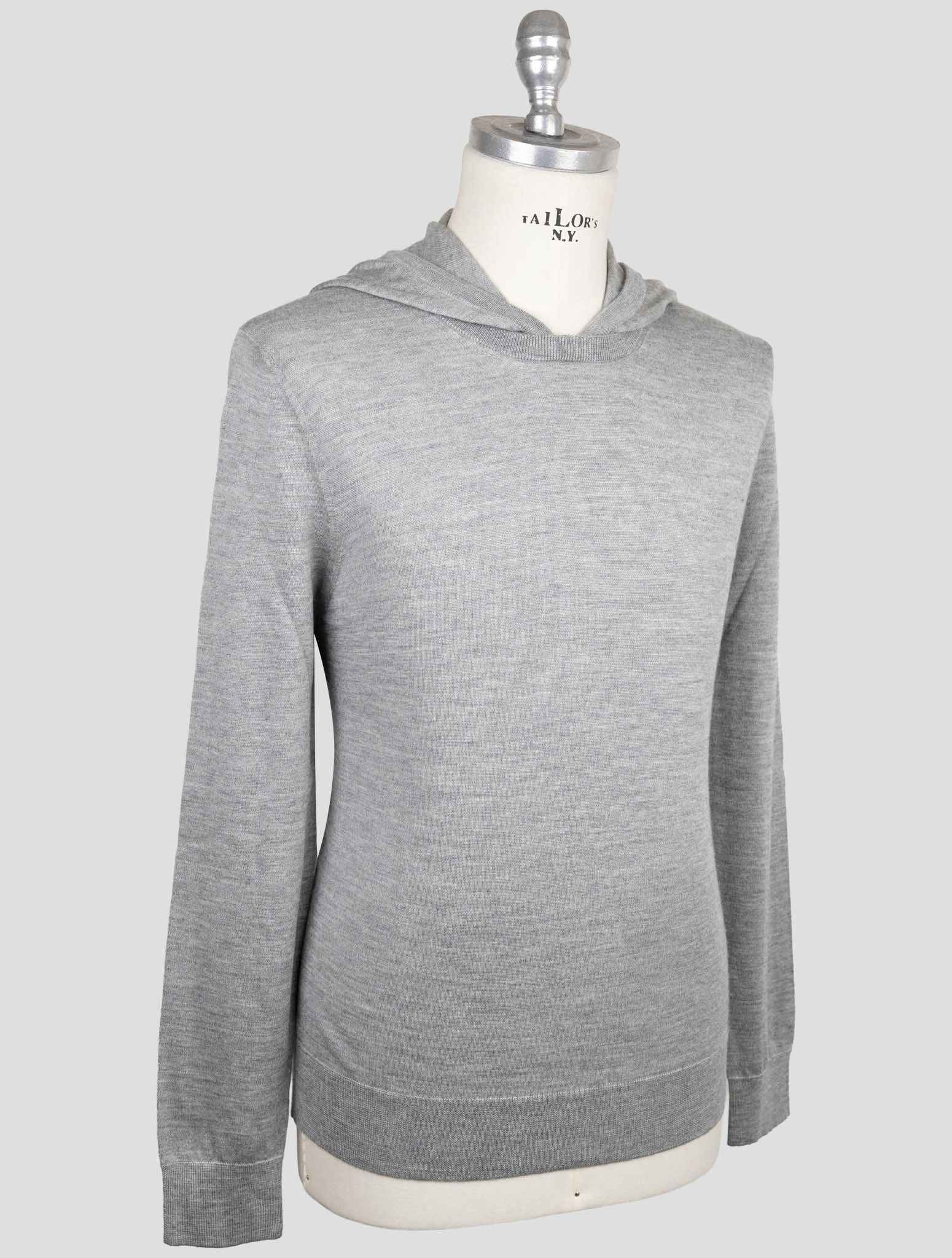 Kiton Gray Cashmere Silk Sweater Crewneck