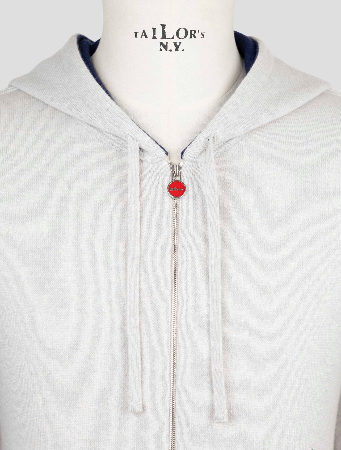 Kiton Gray Cashmere Sweater Full Zip