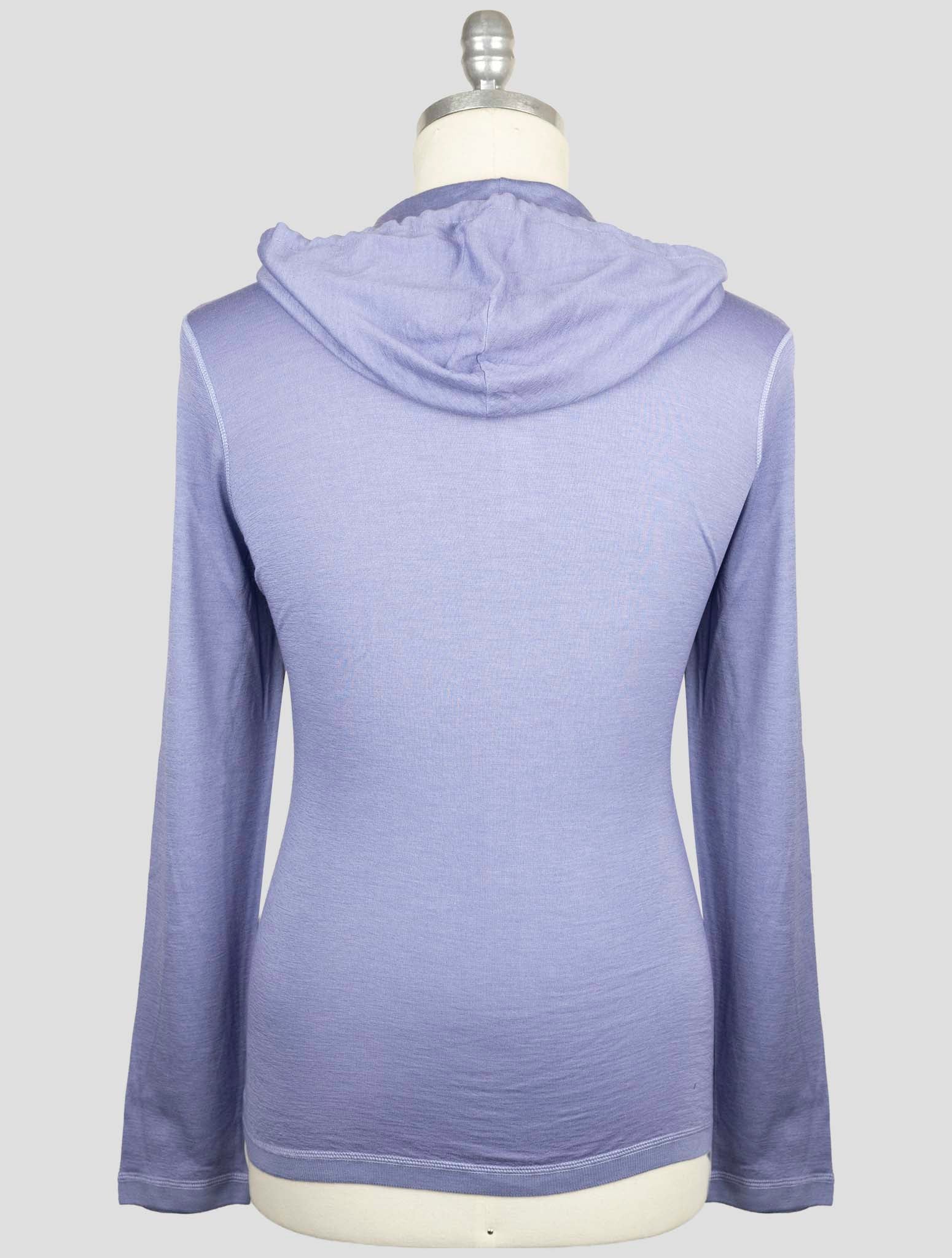 Kiton Light Blue Cashmere Silk Sweater Hoodie