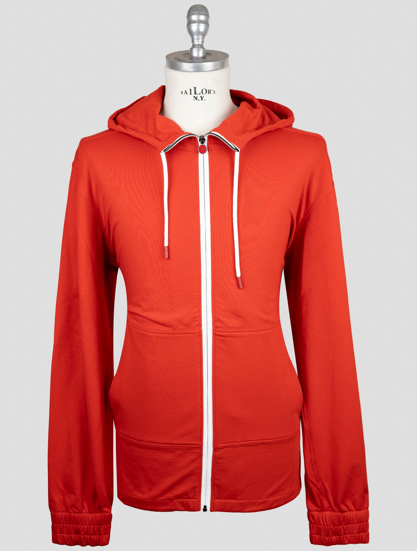 Kiton Red Cotton Ea Sweater Full Zip