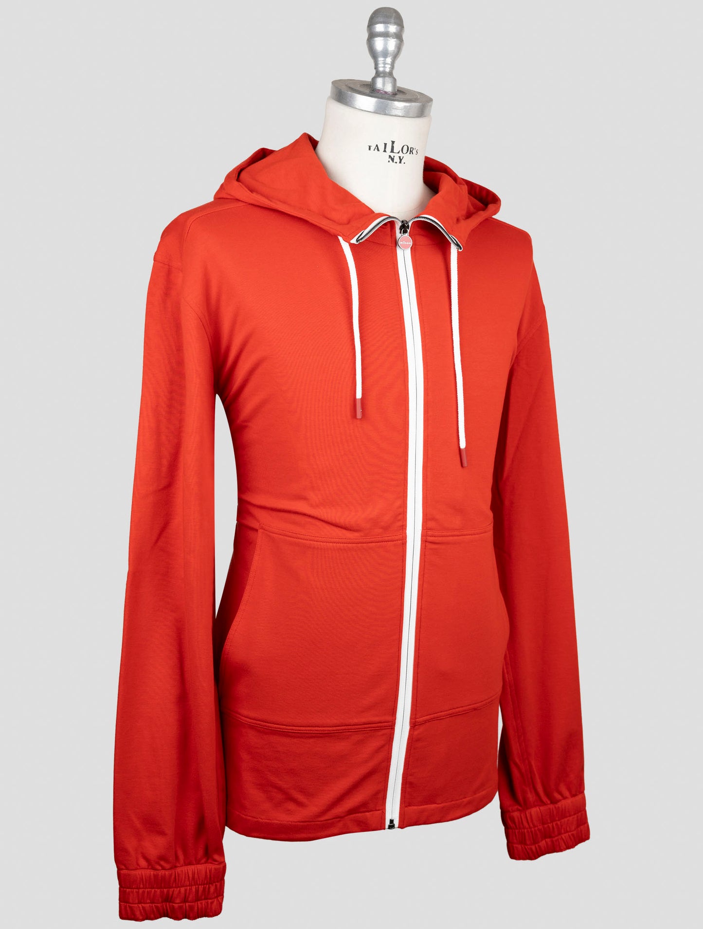 Kiton Red Cotton Ea Sweater Full Zip