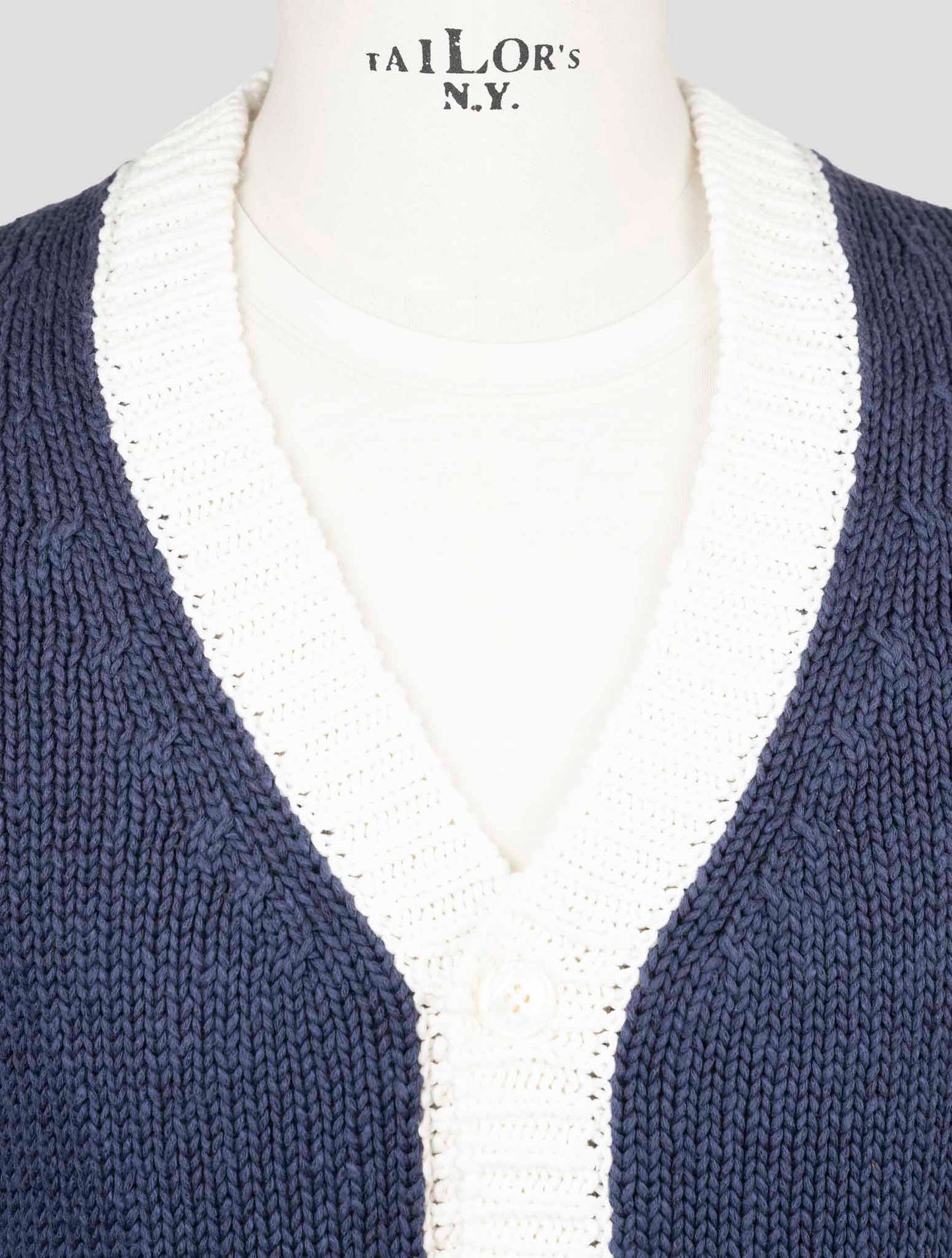 Kiton Blue White Cotton Linen Sweater Cardigan