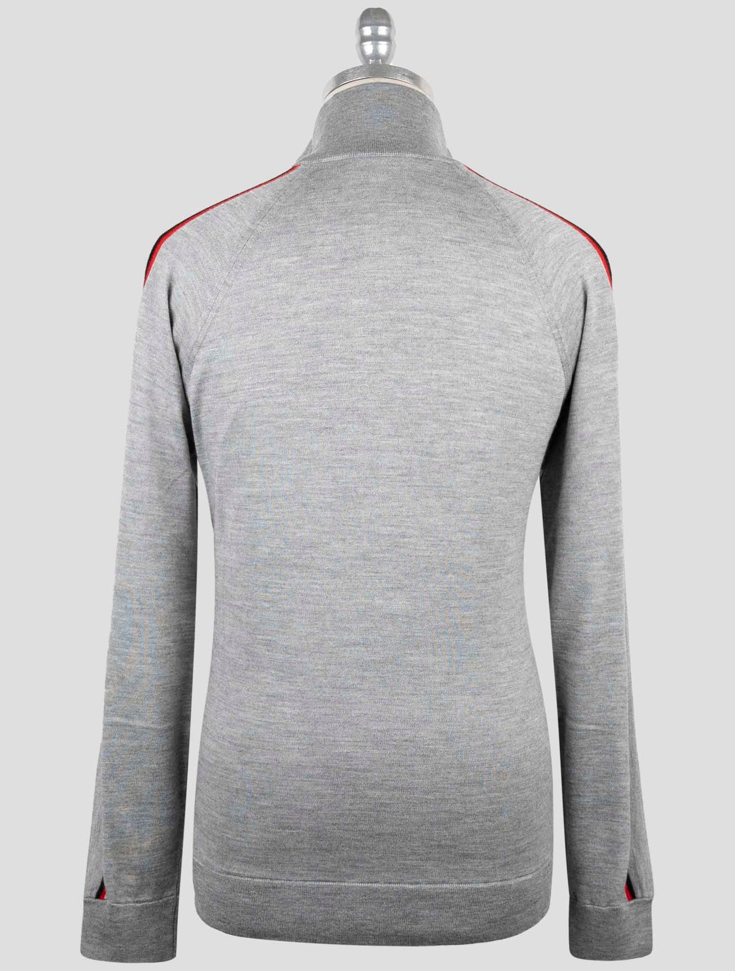 Kiton Gray Cashmere Silk Sweater Full Zip