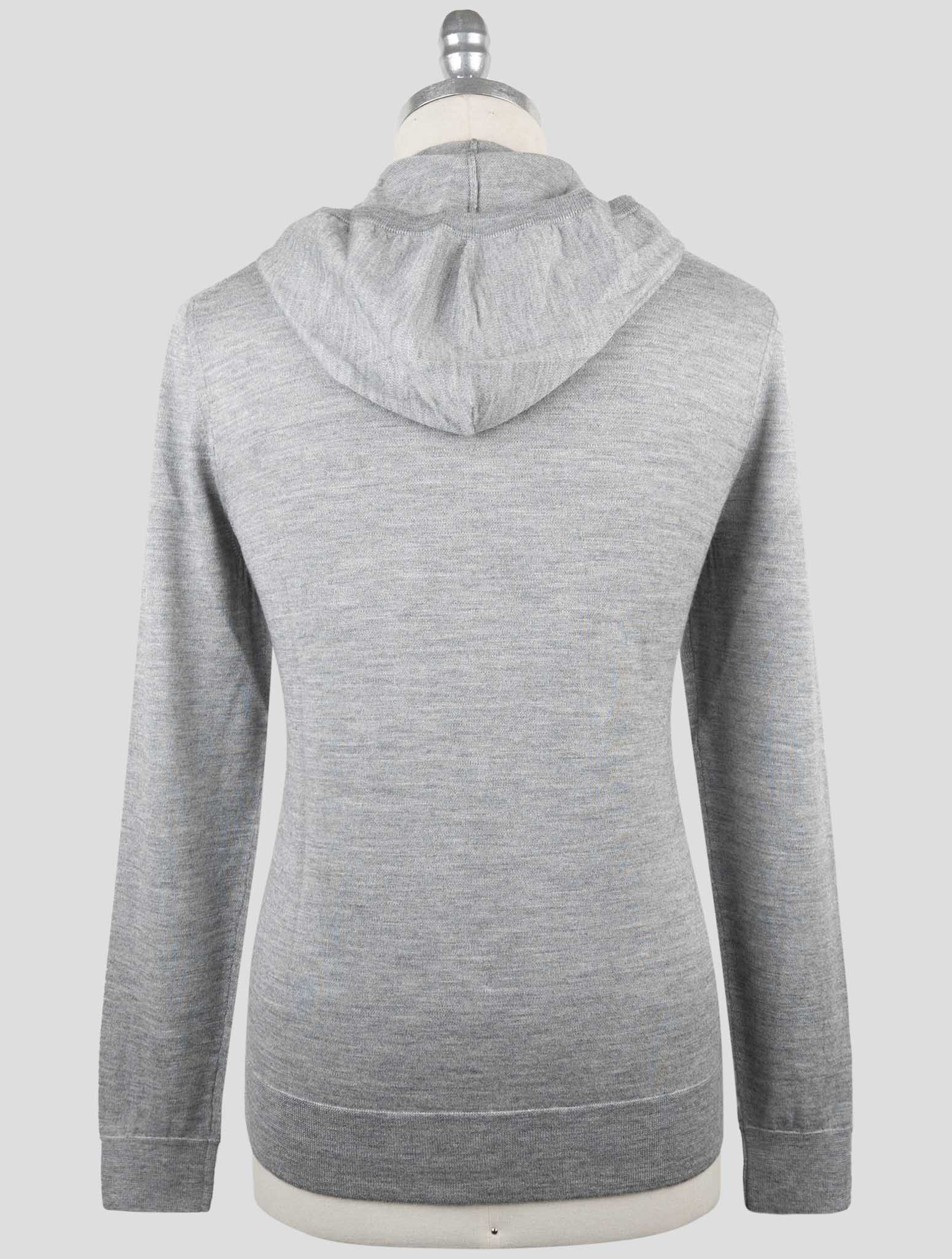 Kiton Gray Cashmere Silk Sweater Hoodie