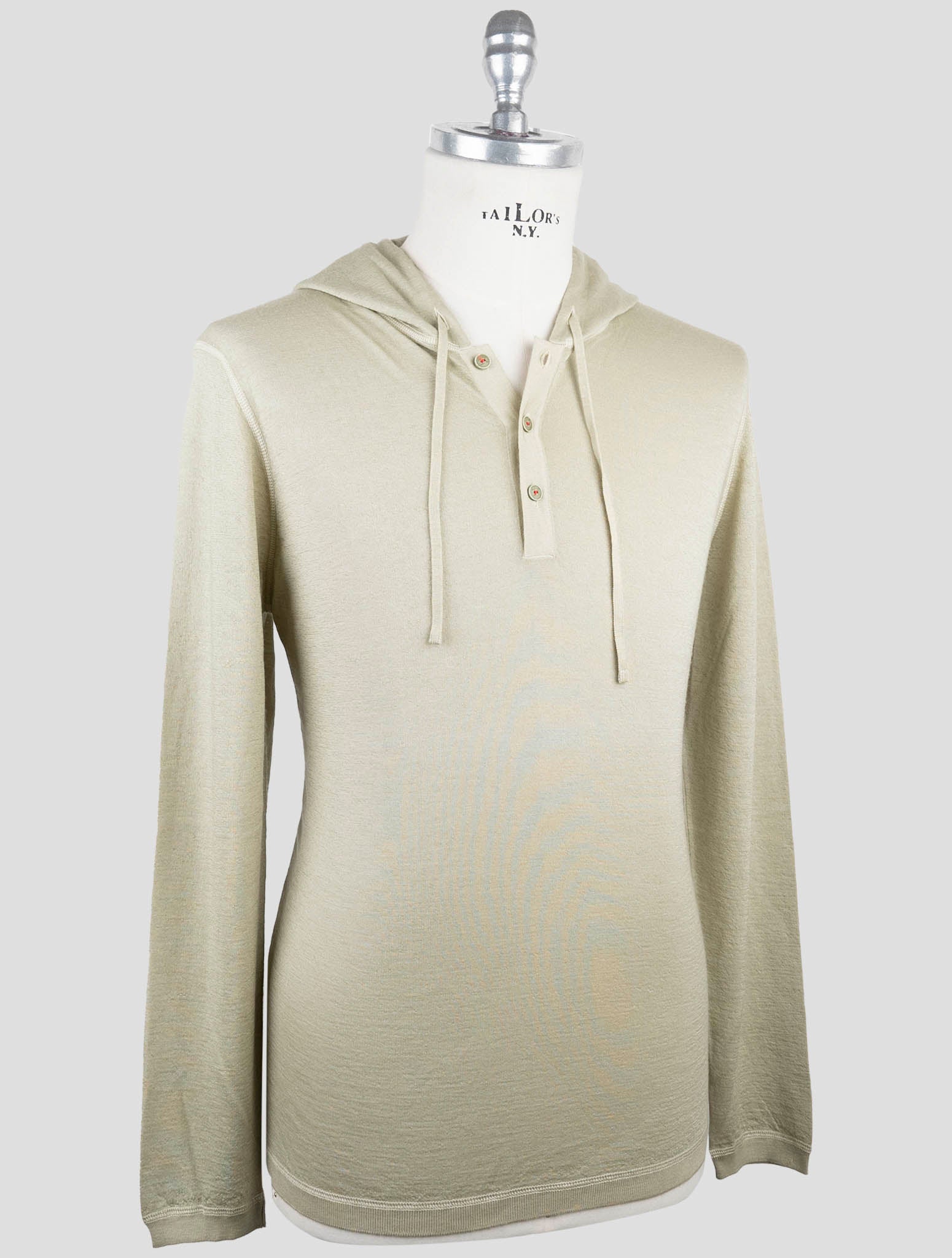 Kiton Light Green Cashmere Silk Sweater Hoodie