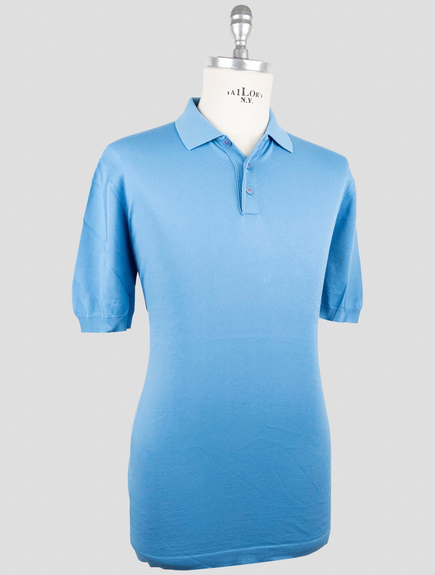 Kiton Light Blue Cotton Polo
