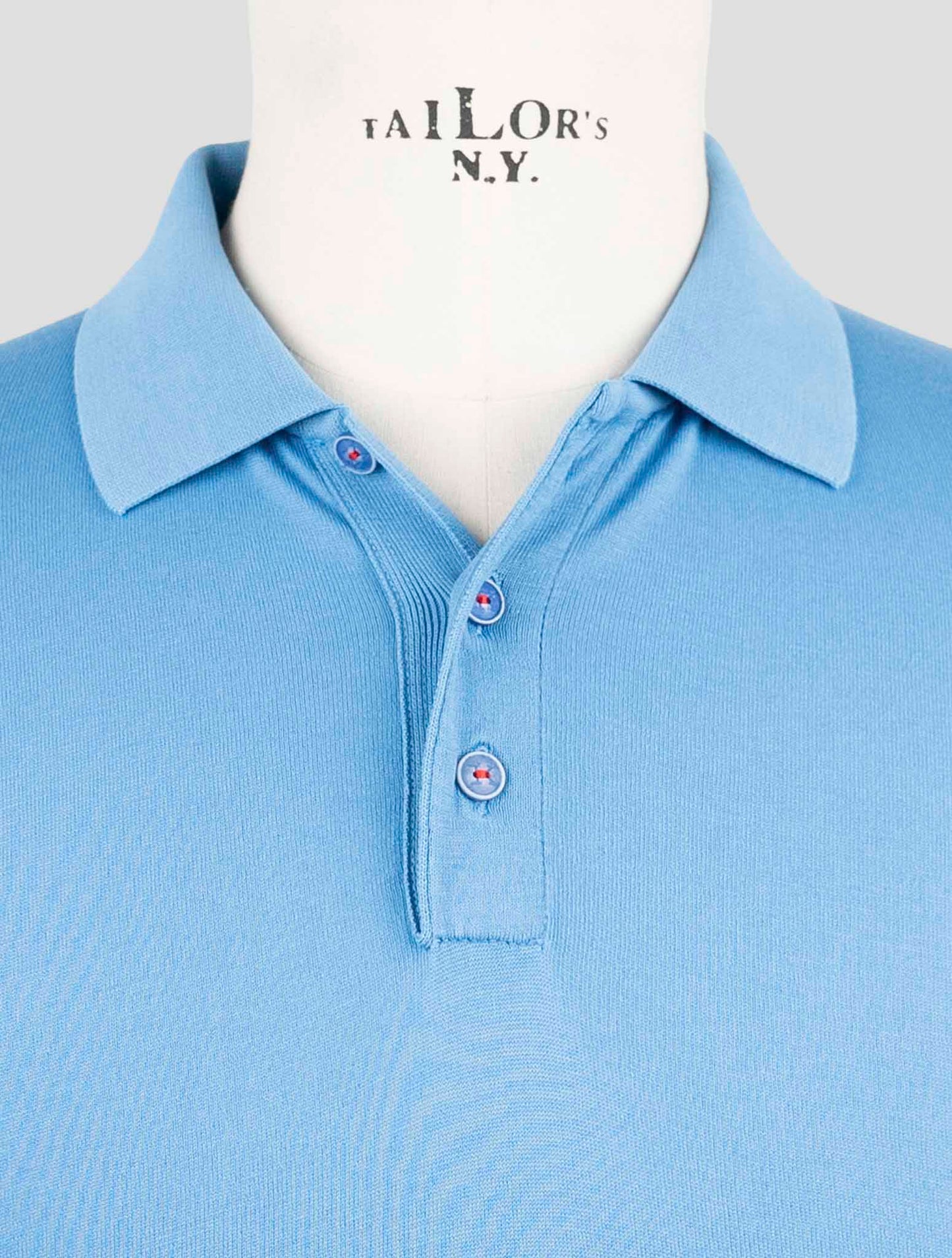 Kiton Light Blue Cotton Polo