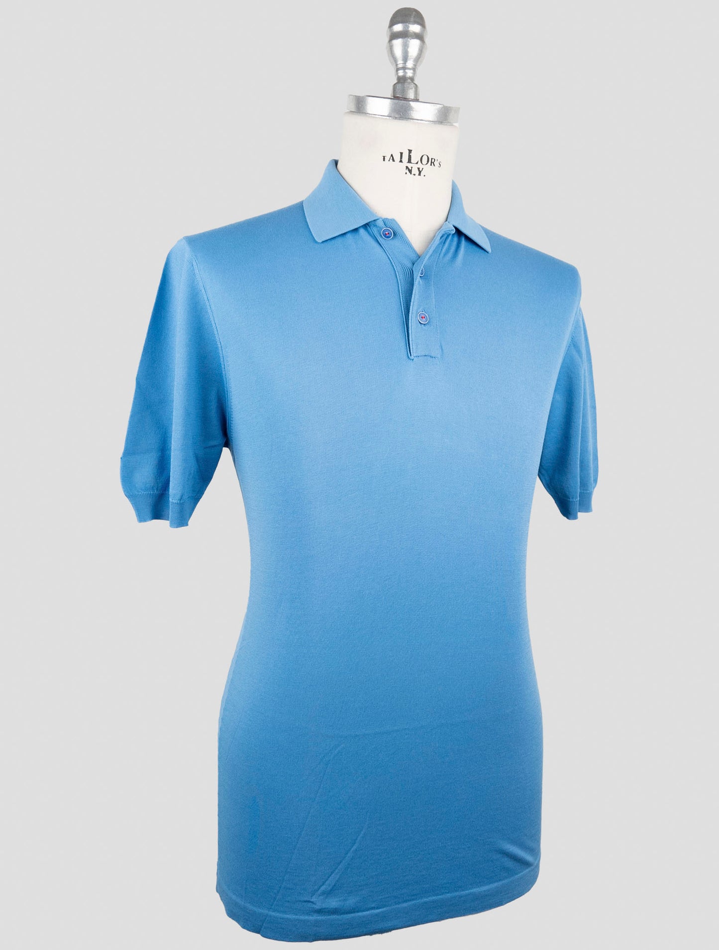 Kiton Light Blue Cotton Polo