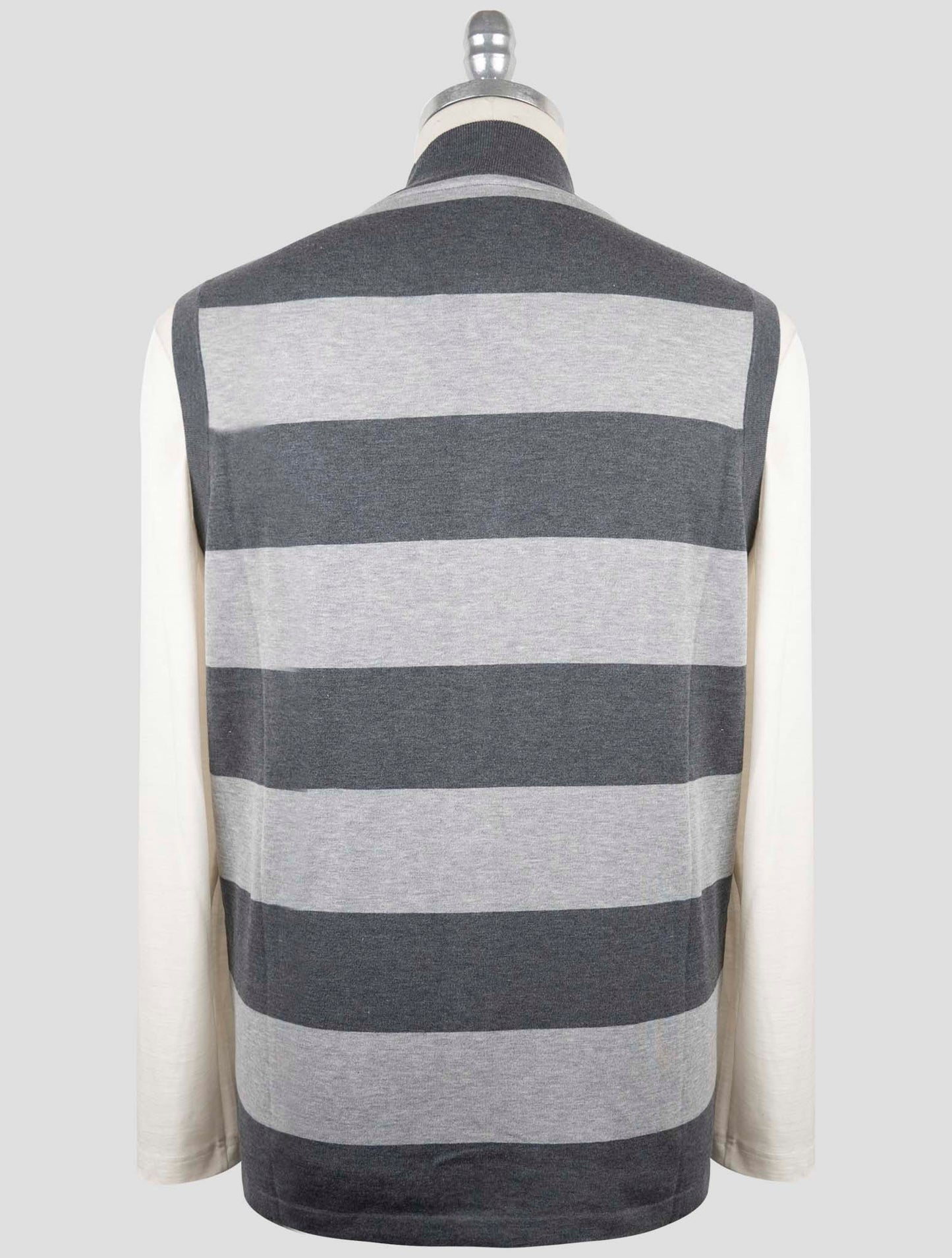 Kiton Gray Cotton Sweater Cardigan