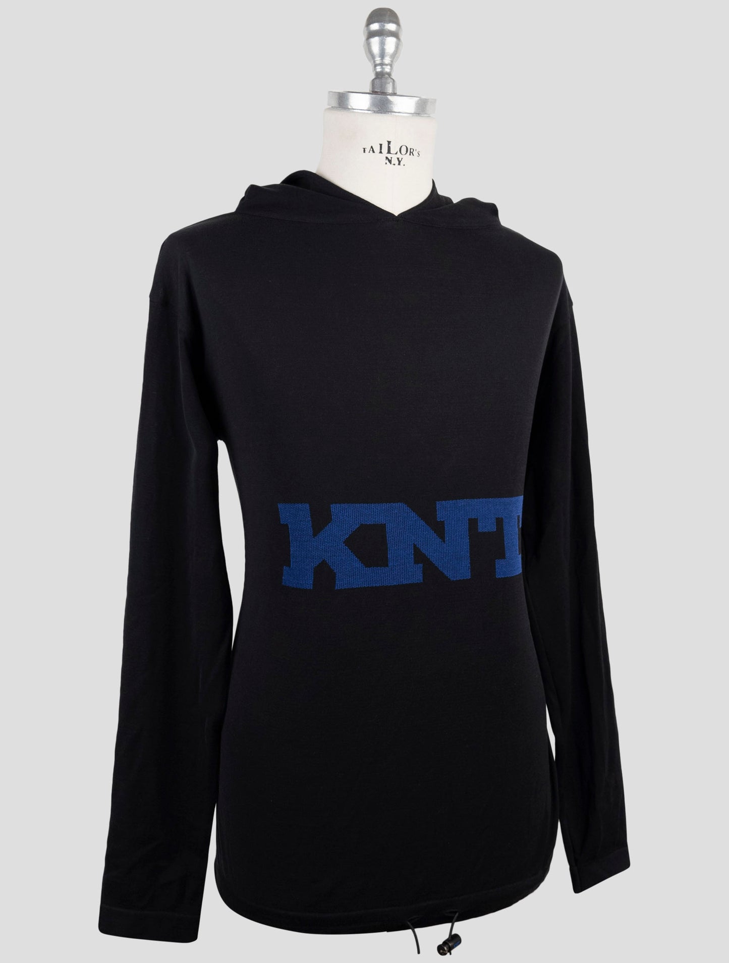 Kiton Black Cotton Sweater Hoodie