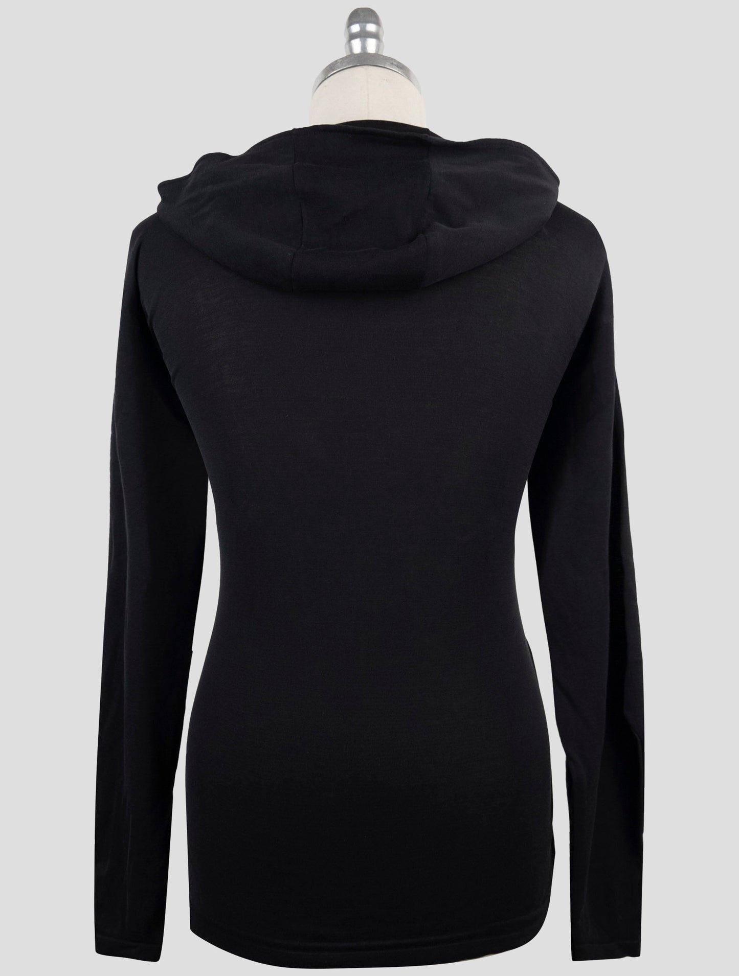 Kiton Black Cotton Sweater Hoodie