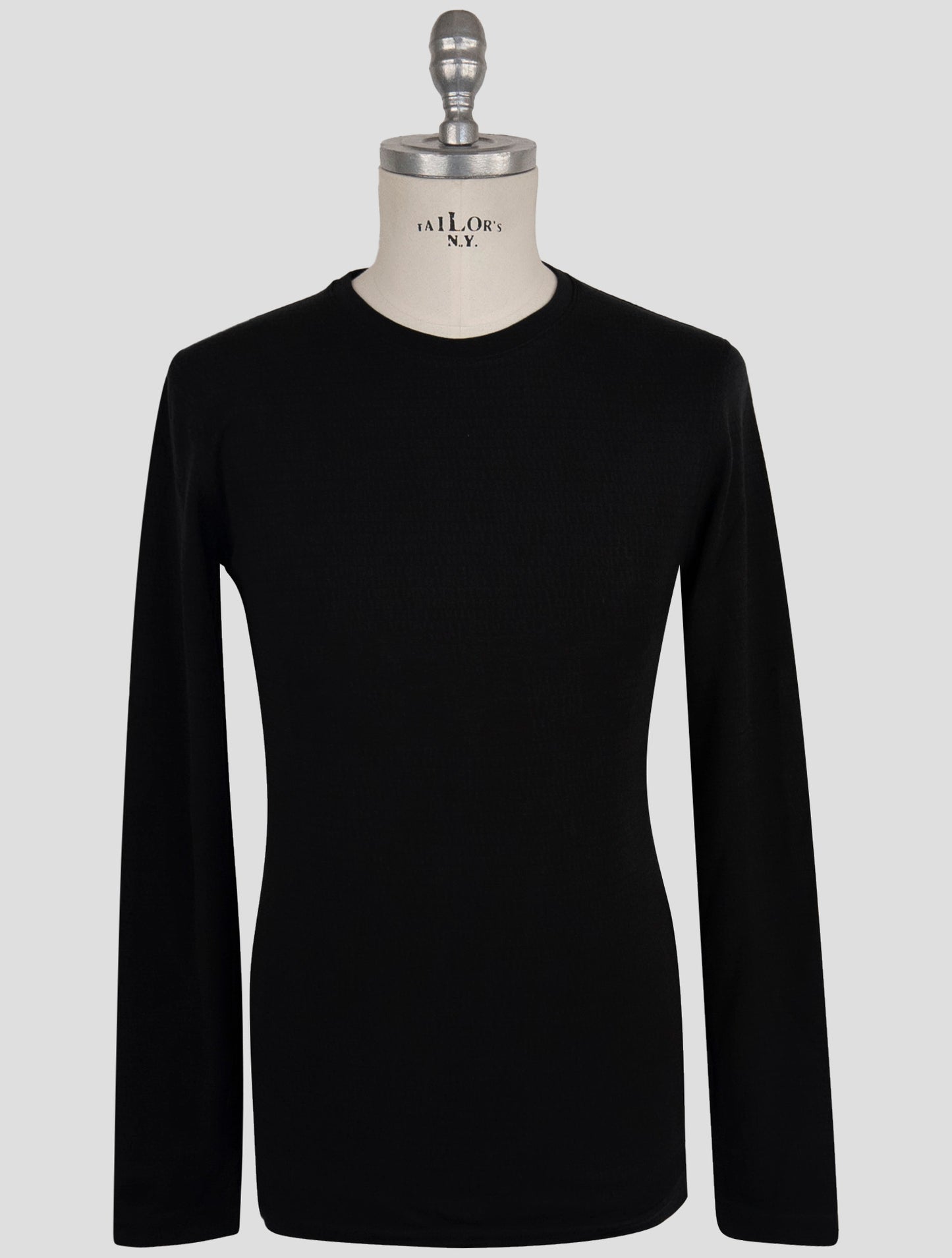 Kiton Knt Black Cotton Sweater Crewneck