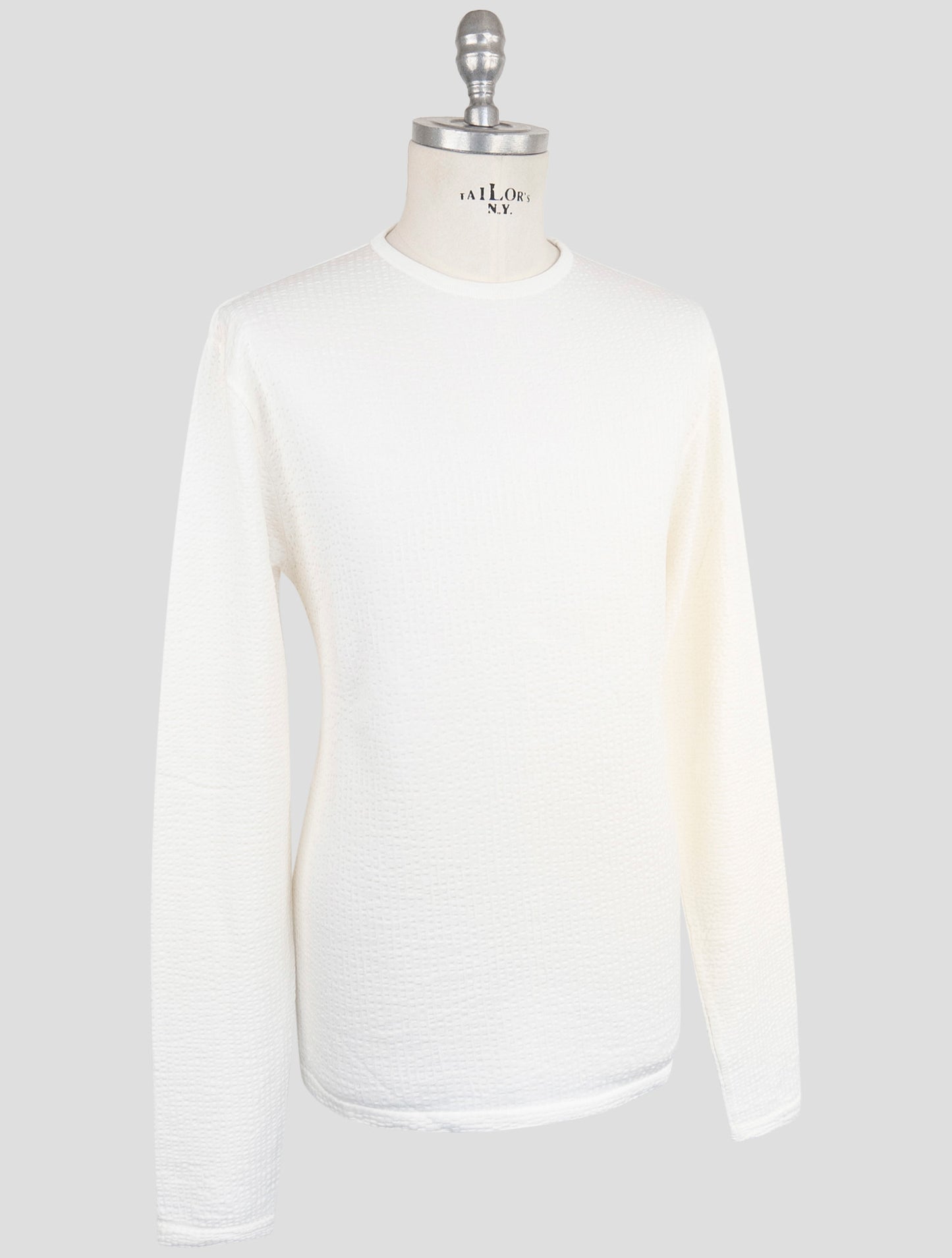 Kiton Knt White Cotton Sweater Crewneck