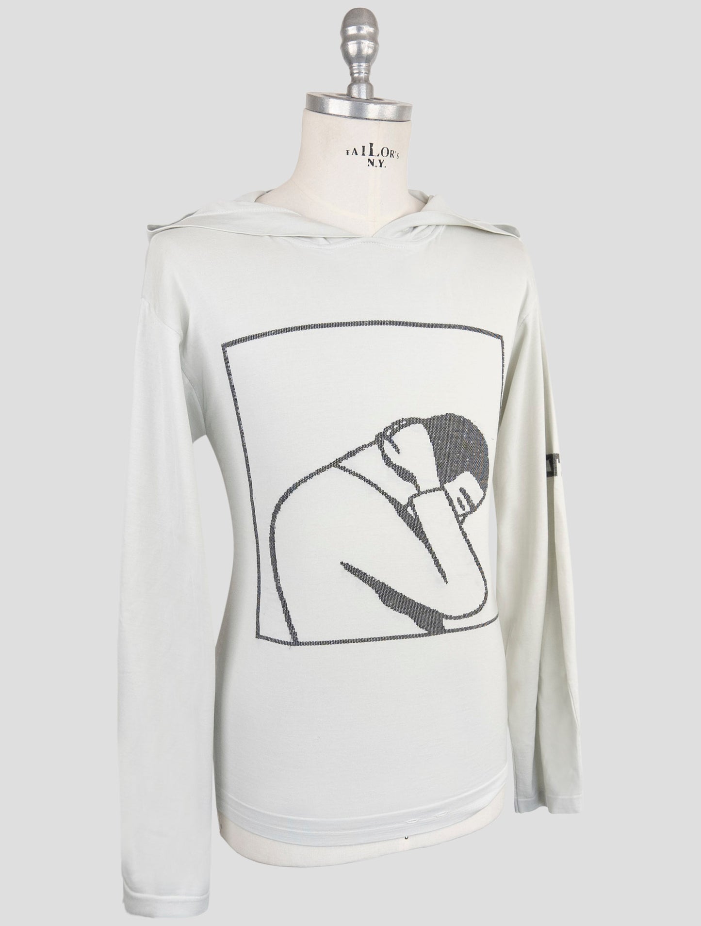Kiton Knt Gray Cotton Sweater Hoodie
