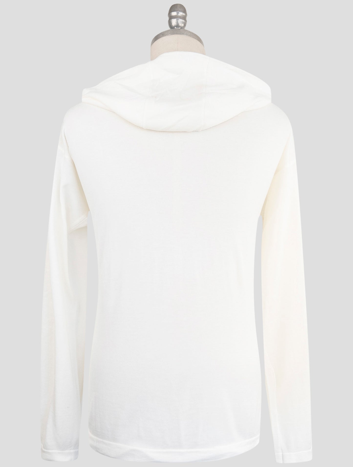 Kiton Knt White Cotton Sweater Hoodie