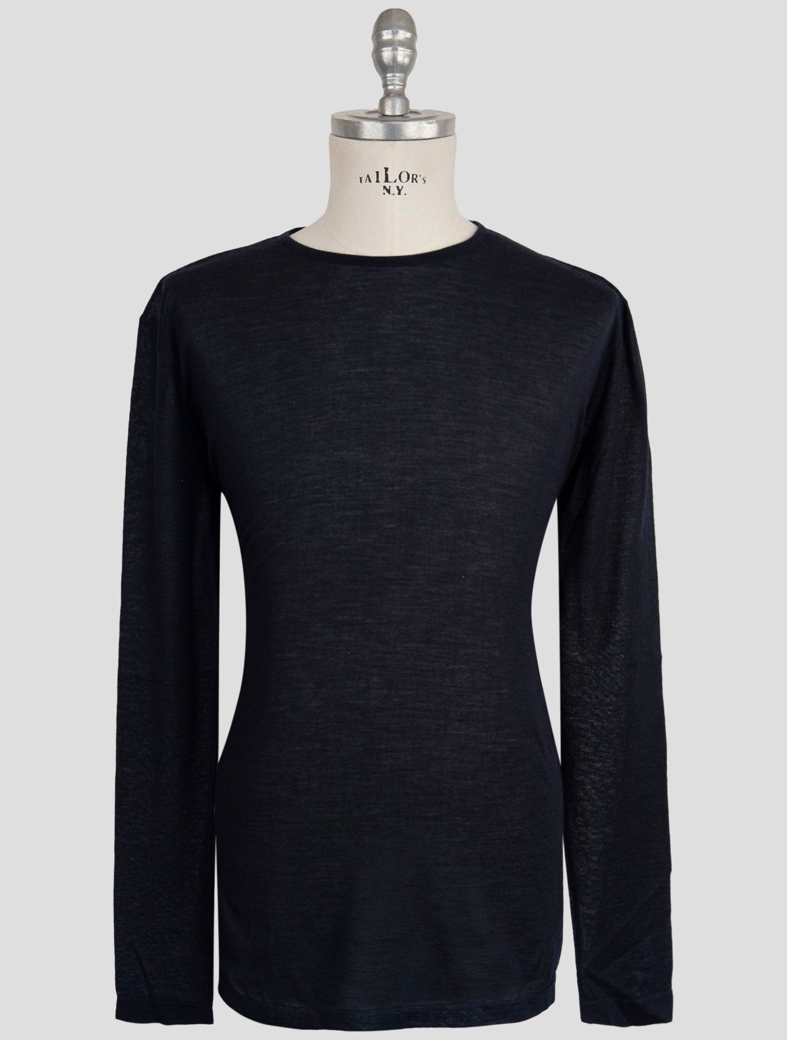 Kiton Knt Blue Cashmere Silk Sweater Crewneck