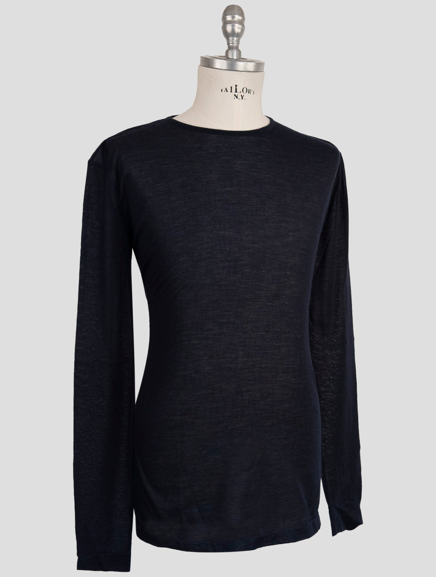 Kiton Knt Blue Cashmere Silk Sweater Crewneck