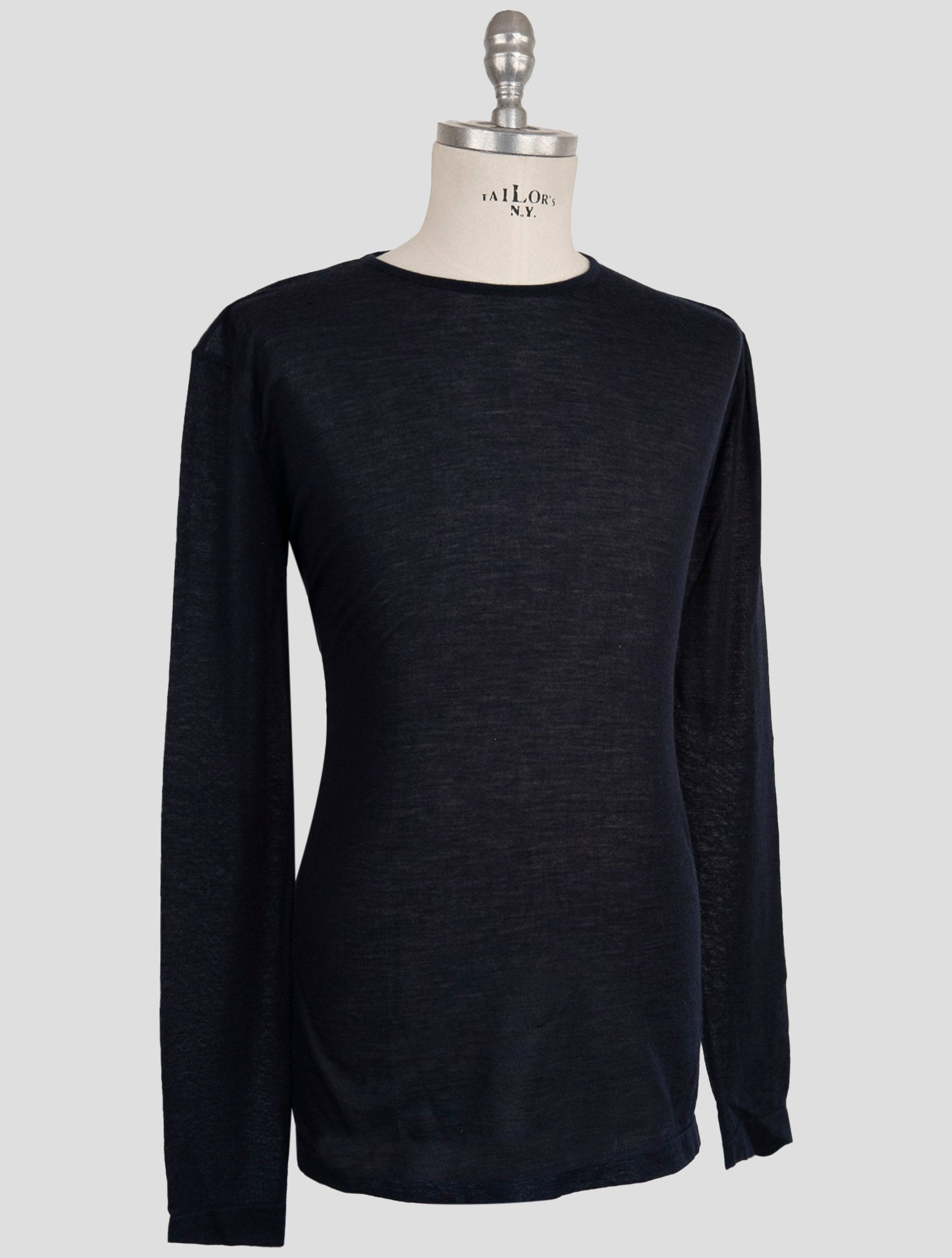 Kiton Knt Blue Cashmere Silk Sweater Crewneck
