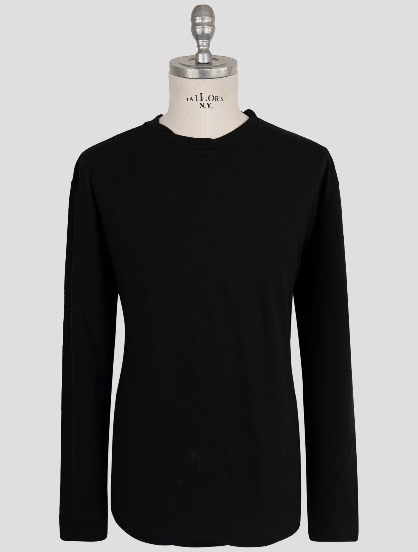 Kiton Knt Black Cotton Sweater Crewneck