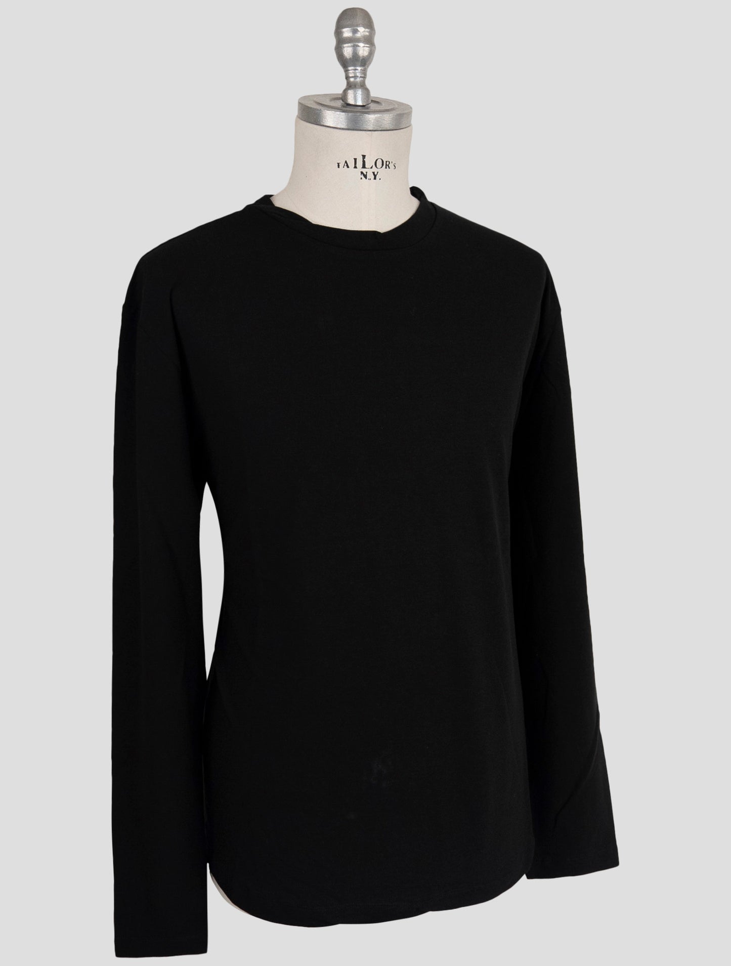 Kiton Knt Black Cotton Sweater Crewneck