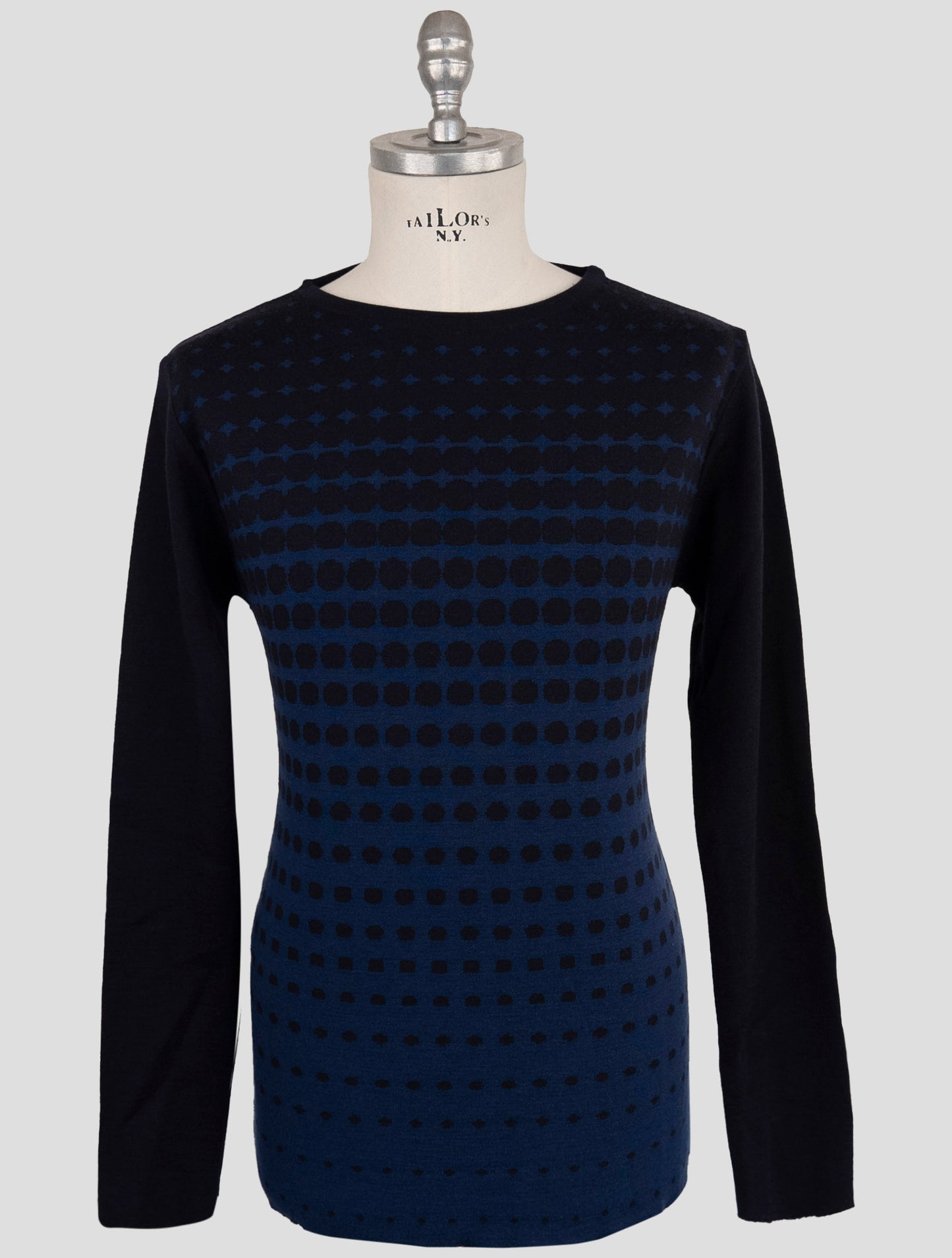 Kiton Knt Blue Cotton Sweater Crewneck
