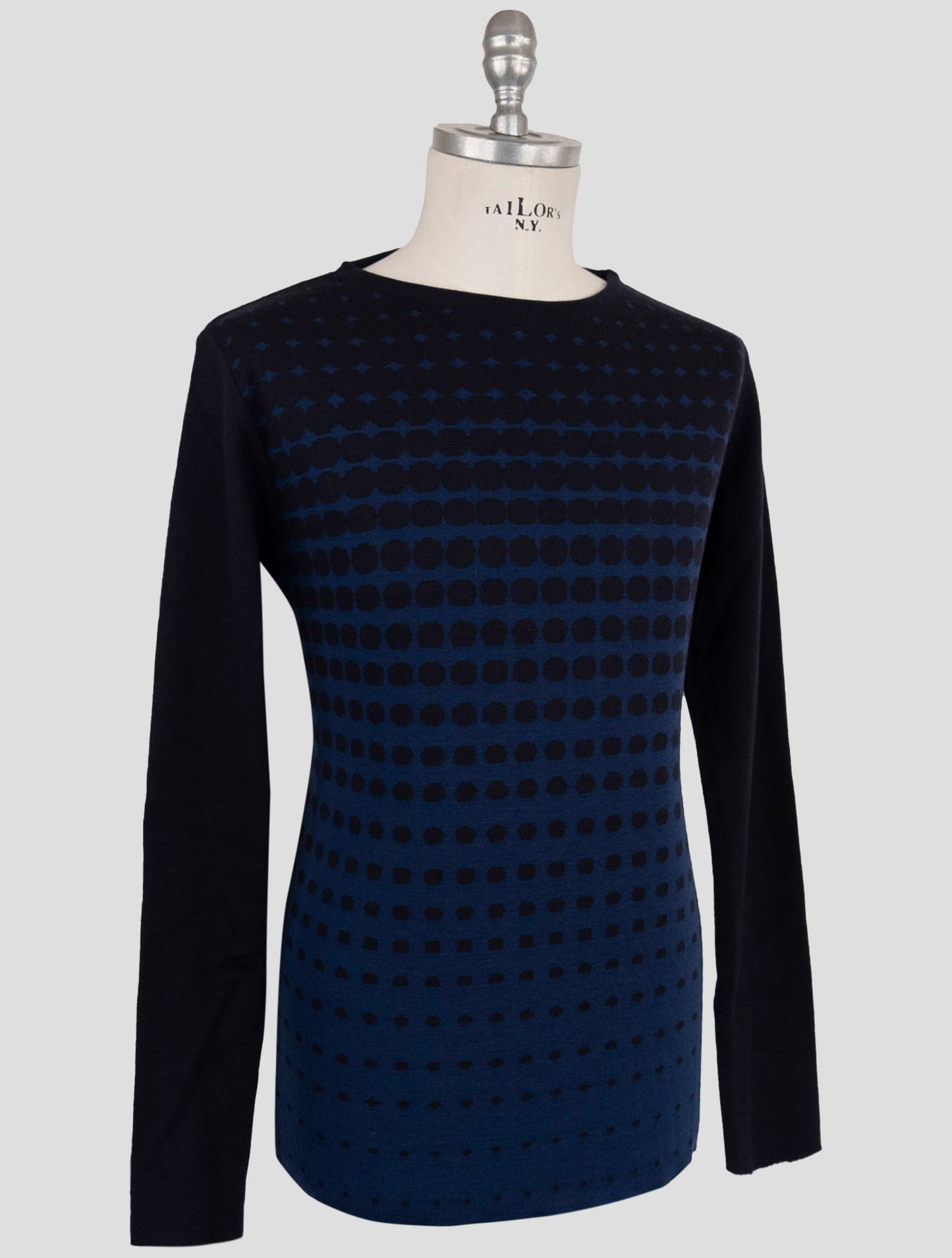 Kiton Knt Blue Cotton Sweater Crewneck