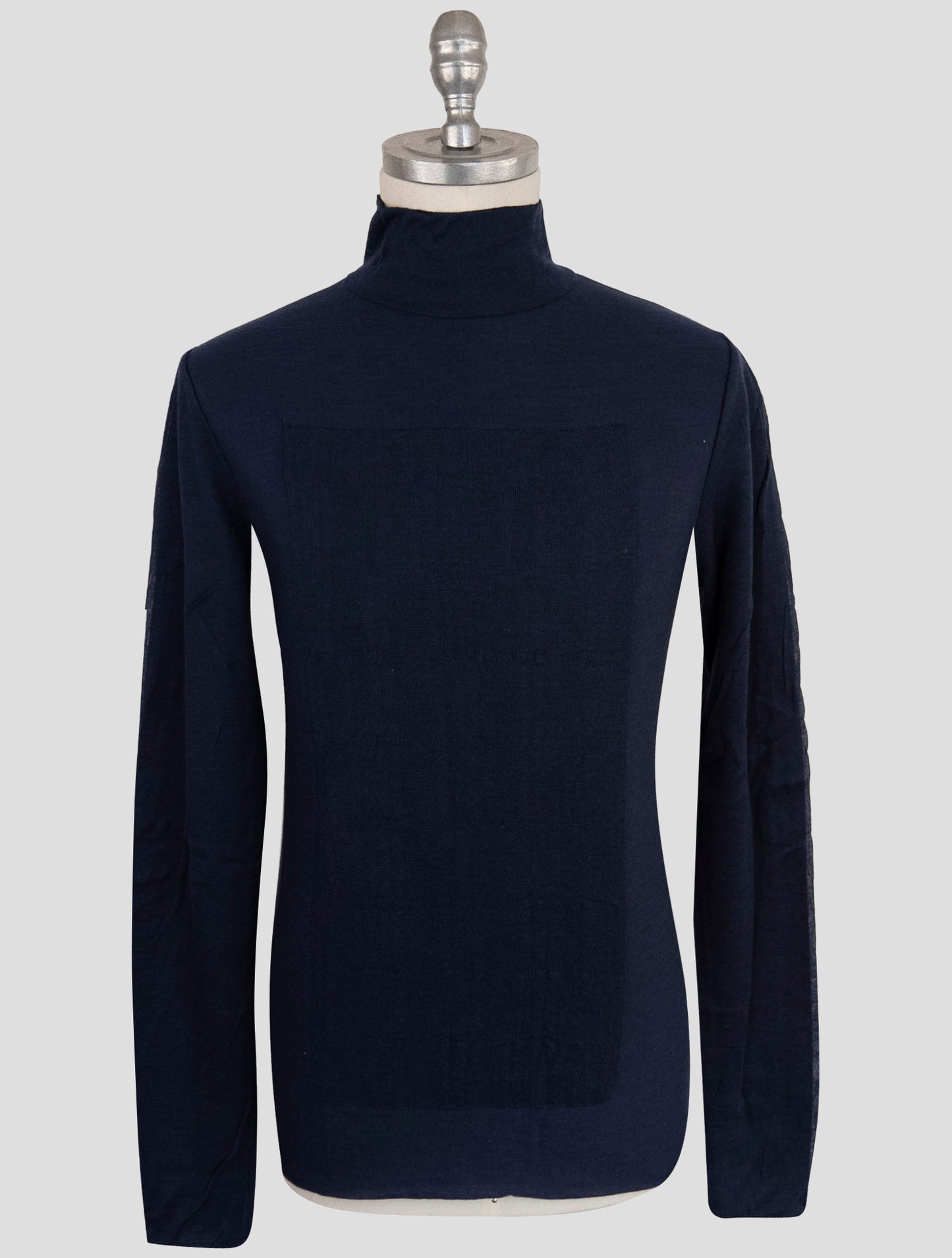 Kiton Knt Blue Wool Cashmere Sweater Turtleneck