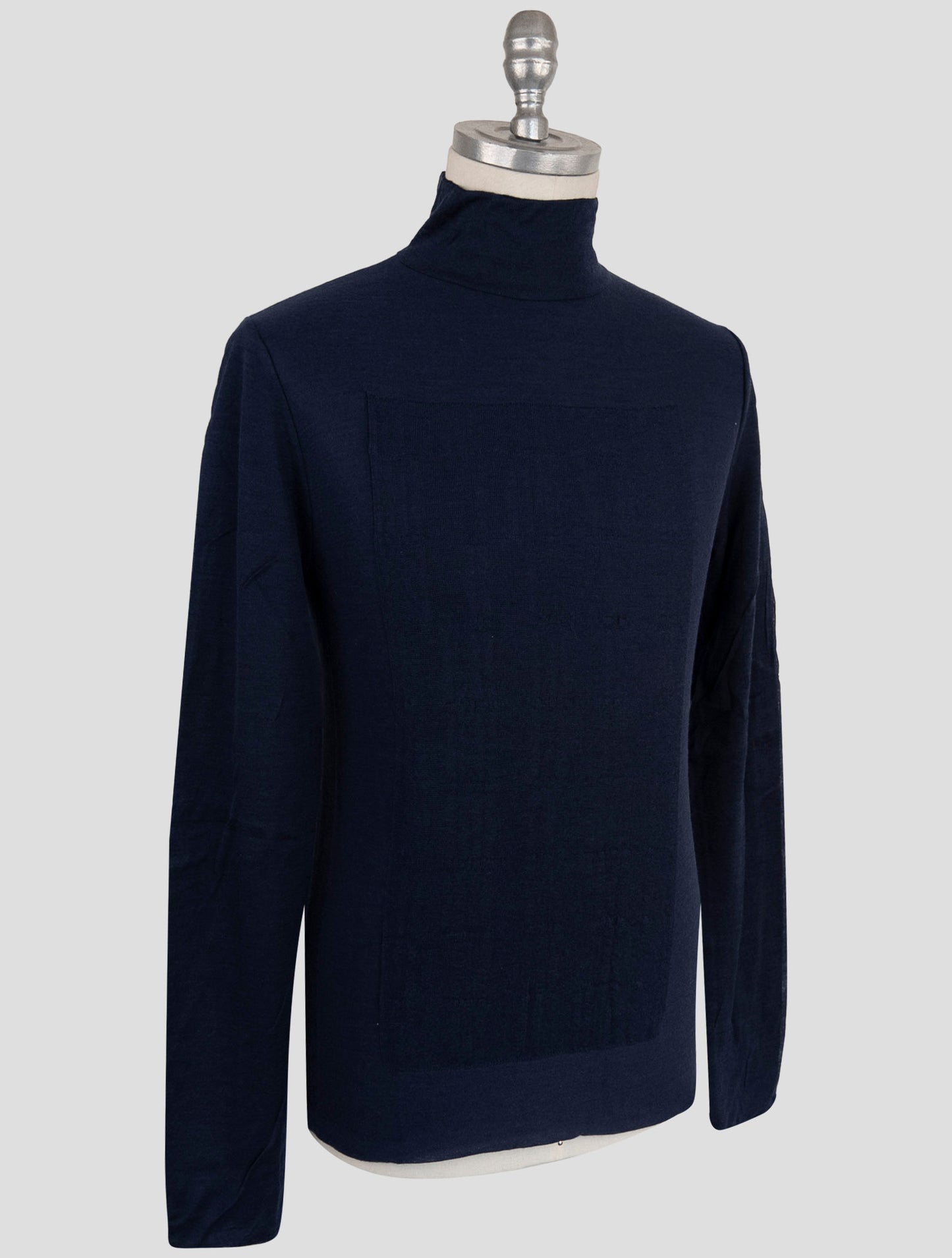 Kiton Knt Blue Wool Cashmere Sweater Turtleneck