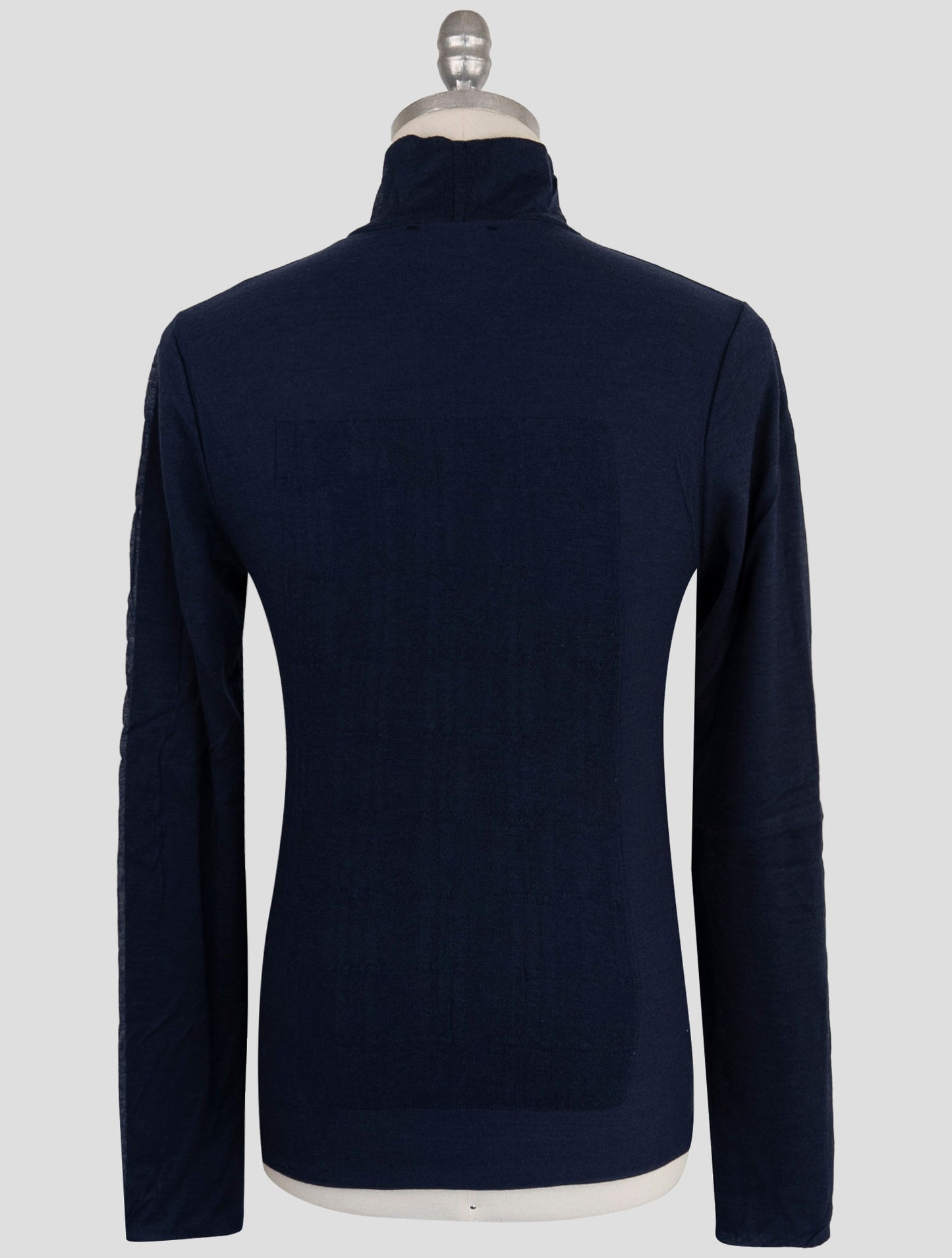Kiton Knt Blue Wool Cashmere Sweater Turtleneck