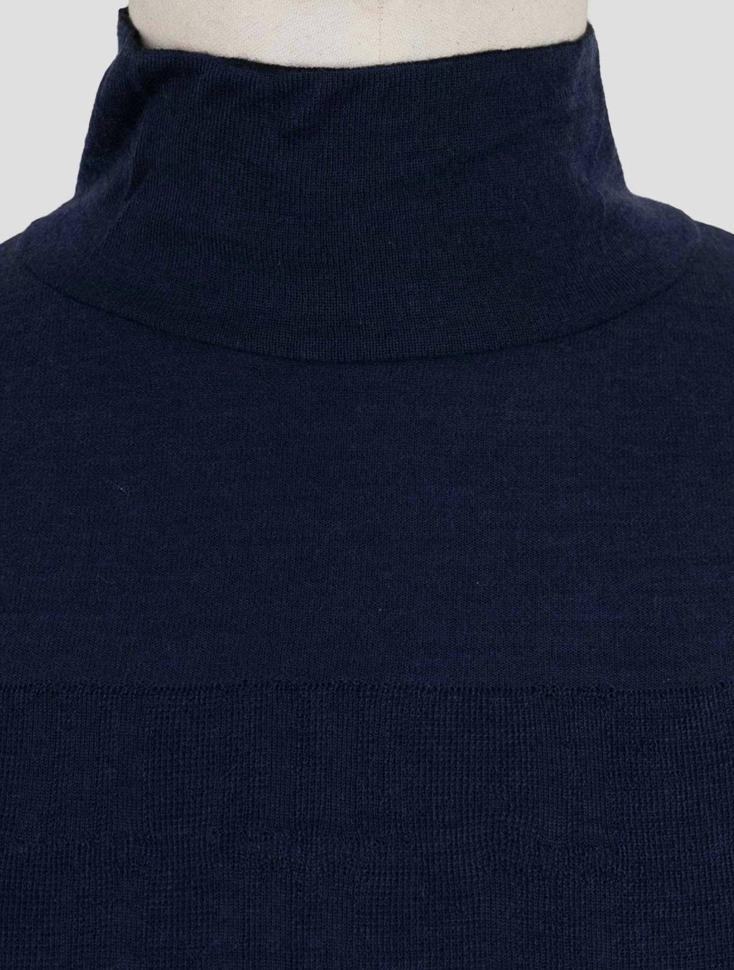 Kiton Knt Blue Wool Cashmere Sweater Turtleneck