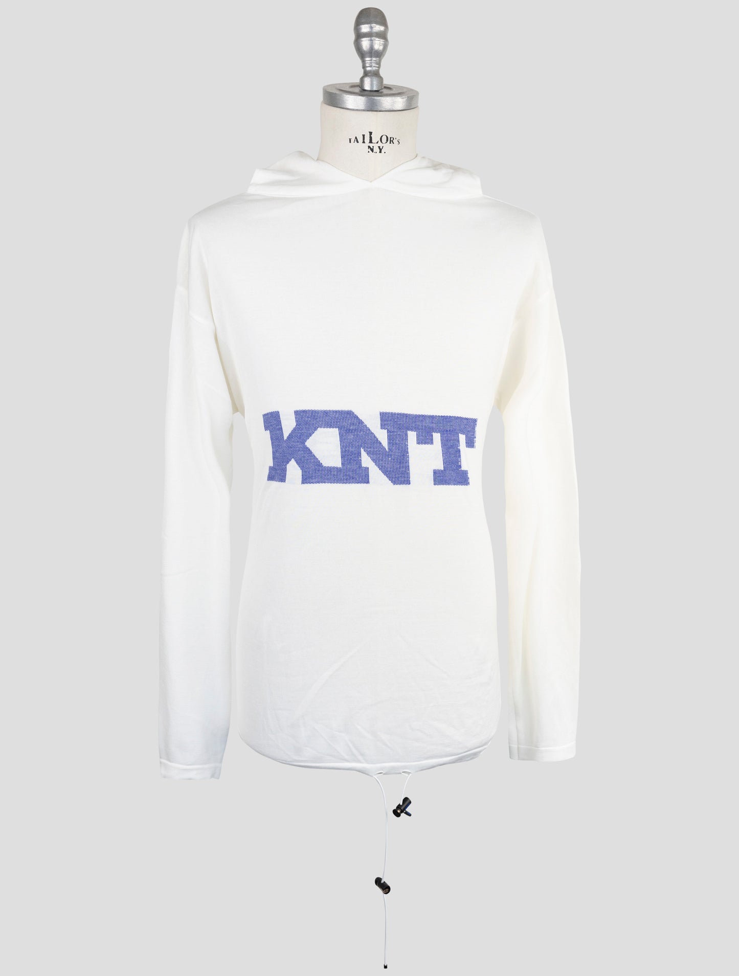 Kiton Knt White Cotton Sweater Hoodie
