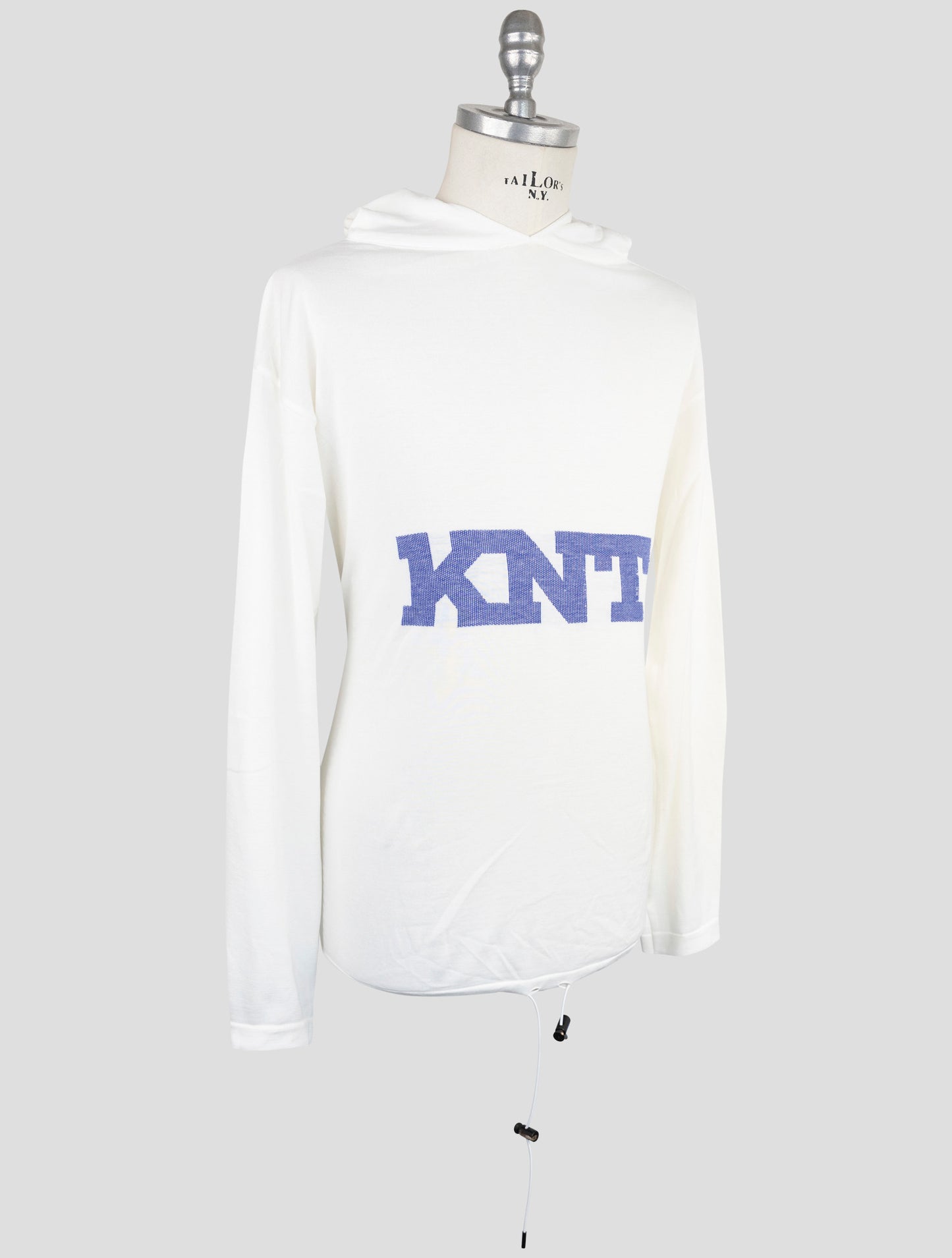 Kiton Knt White Cotton Sweater Hoodie