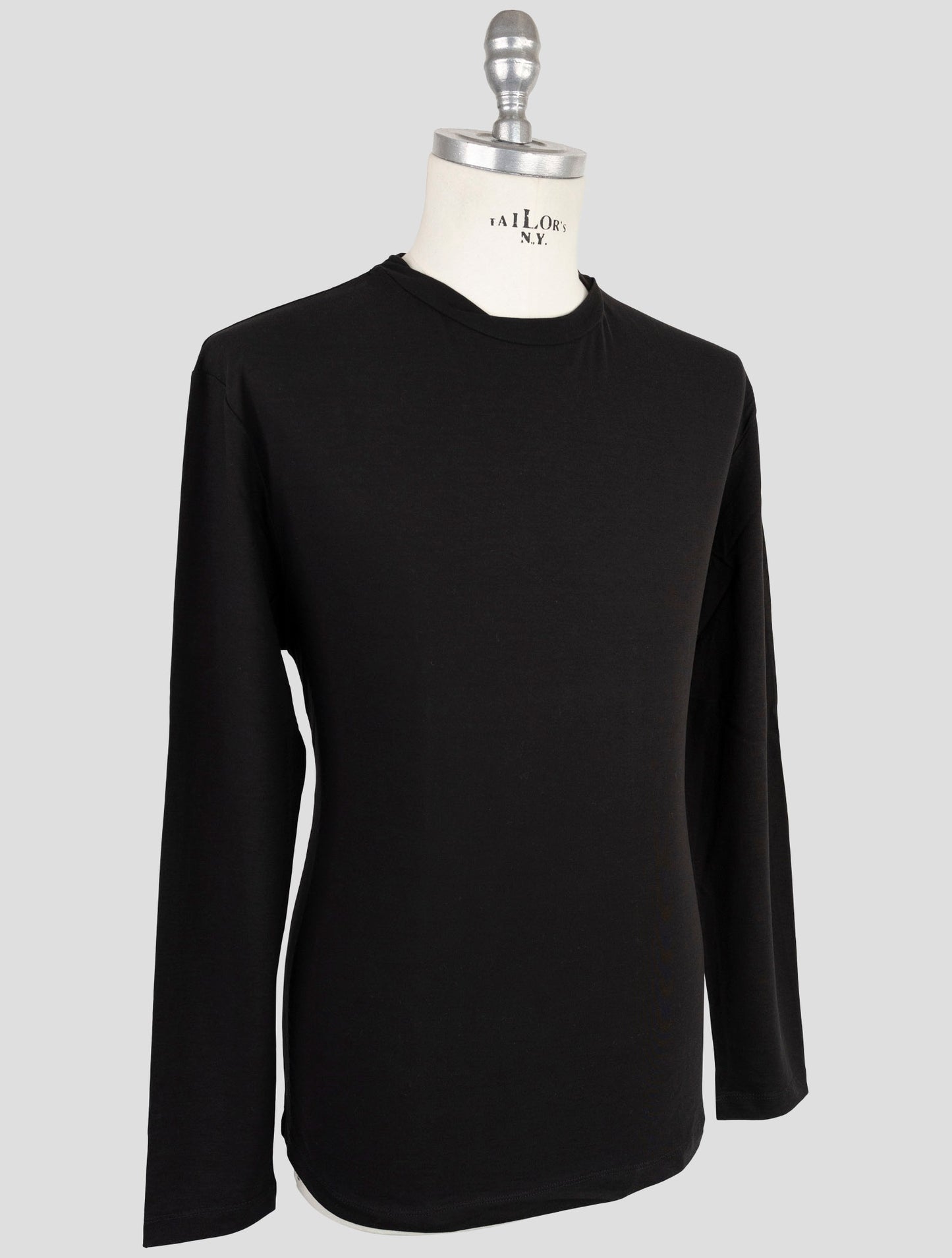 Kiton Knt Black Cotton Sweater Crewneck