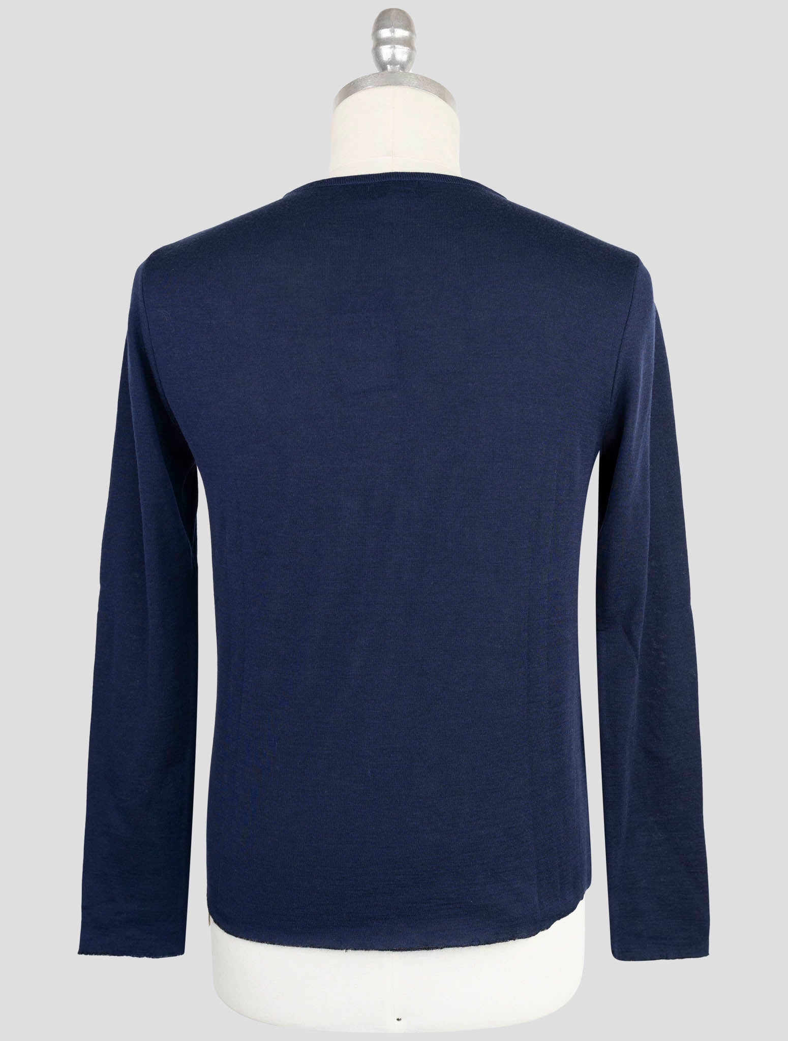 Kiton Knt Blue Cashmere Silk Sweater Crewneck