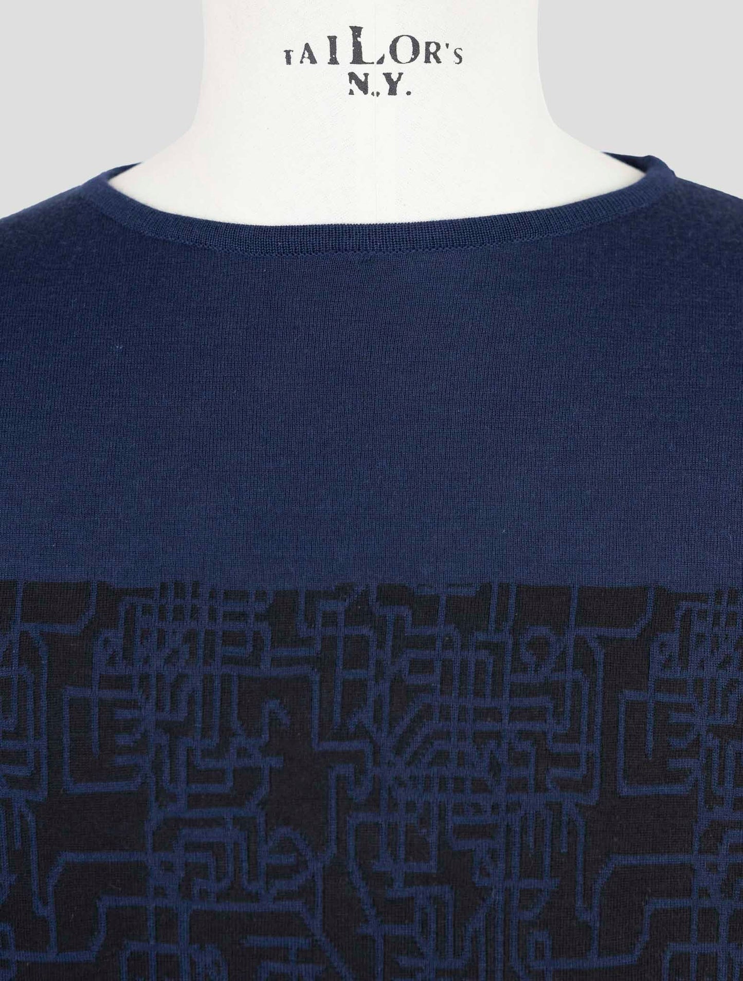 Kiton Knt Blue Cashmere Silk Sweater Crewneck